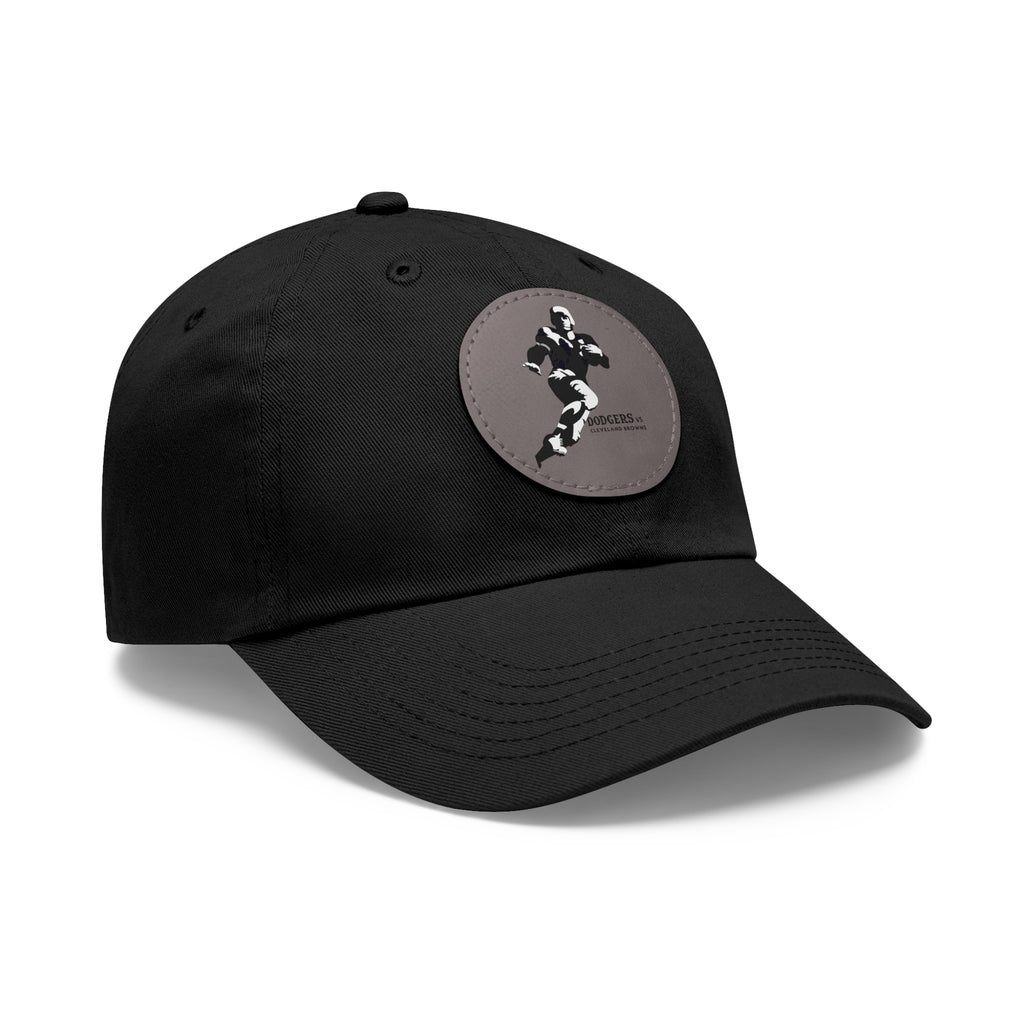 1947 Vintage Brooklyn Dodgers - Cleveland Browns Football - Dad Hat with Leather Patch (Round)