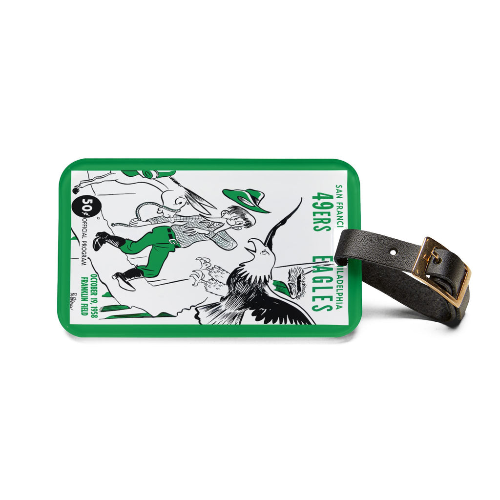1958 49ers vs Eagles Football Luggage Tag | Vintage Game Year Sports