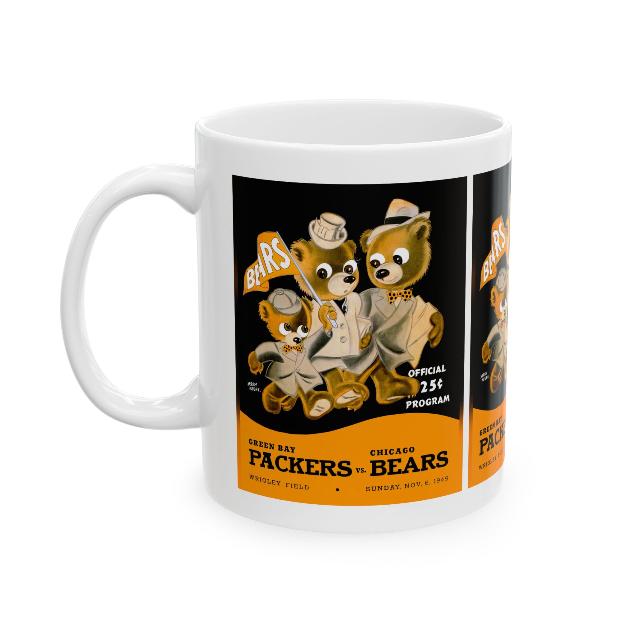 1949 Vintage Green Bay Packers - Chicago Bears - Football Program Cover - Ceramic Mug, 11oz