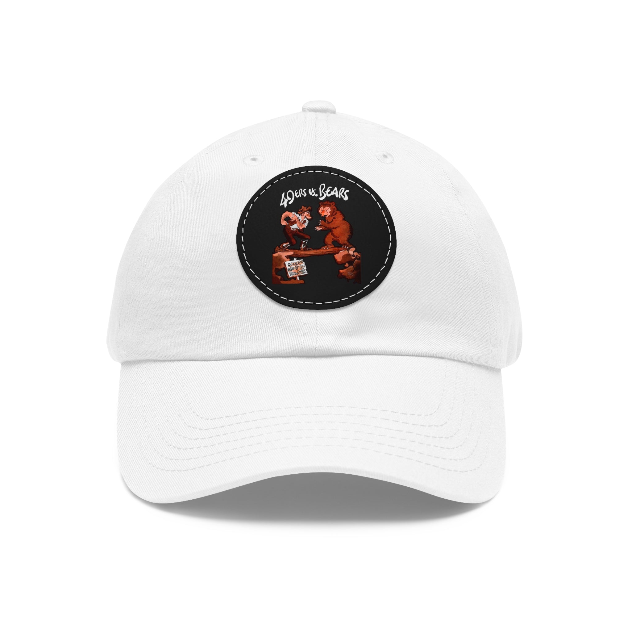 1955 Vintage Chicago Bears - San Francisco 49ers Football Program Cover - Dad Hat with Leather Patch (Round)