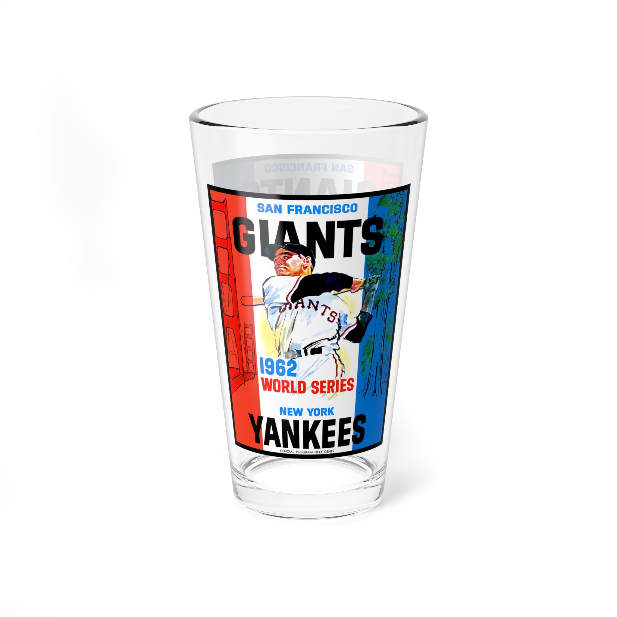 Mixing Glass, 16oz - 1962 Baseball World Series Giants-Yankees Retro Drinkware, Cocktail Glass, Barware, Gift for Sports Fans, Baseball