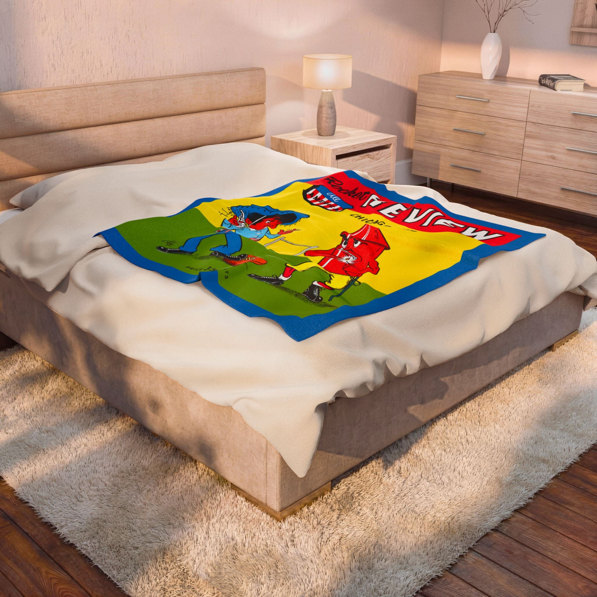 Blanket, 1948 Chicago Rockets Football LA Dons Vintage Sports Fan Decor, Throw, Bedding, Home Decor, Gift