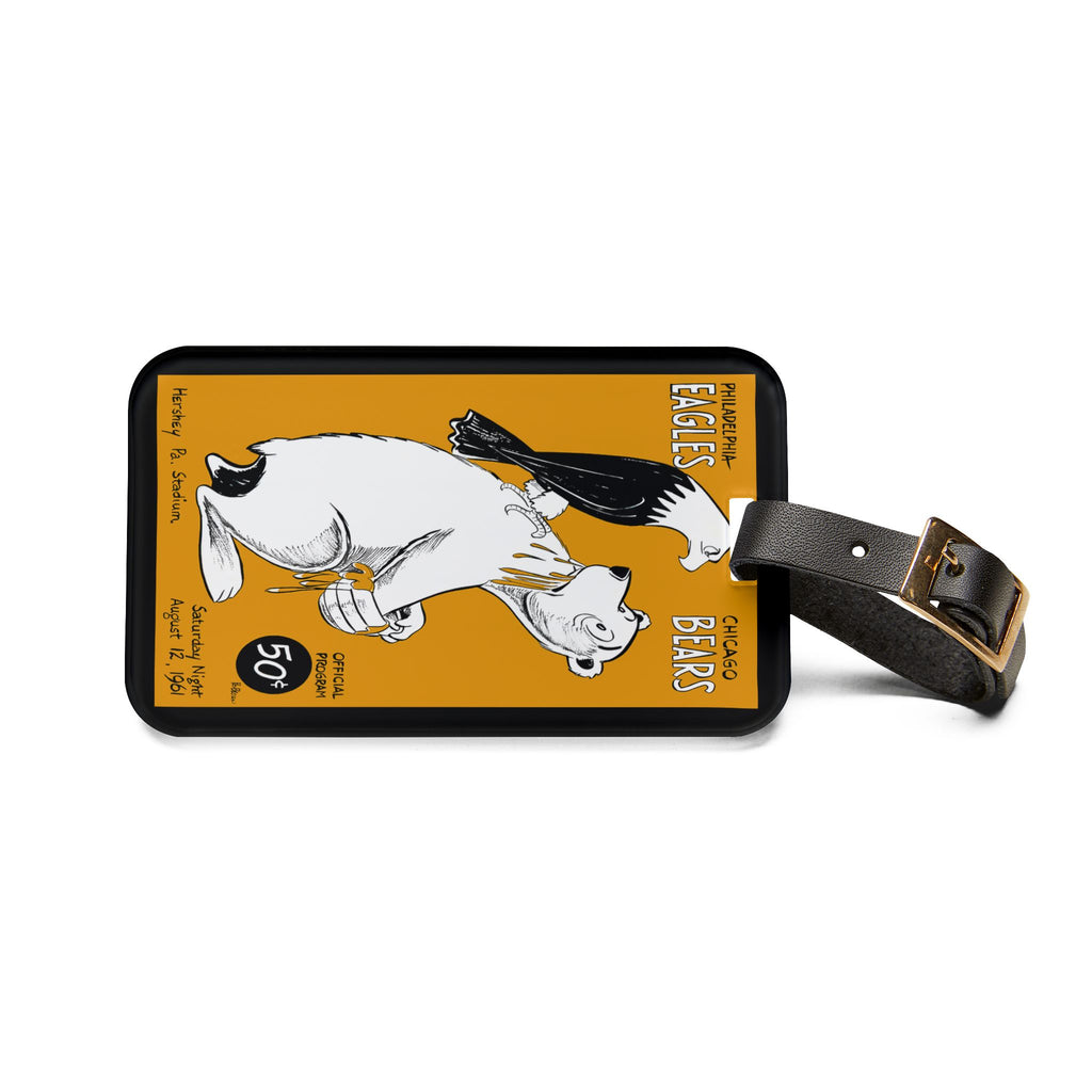 1961 Philadelphia vs Chicago Football Luggage Tag | Vintage Football Team Travel ID