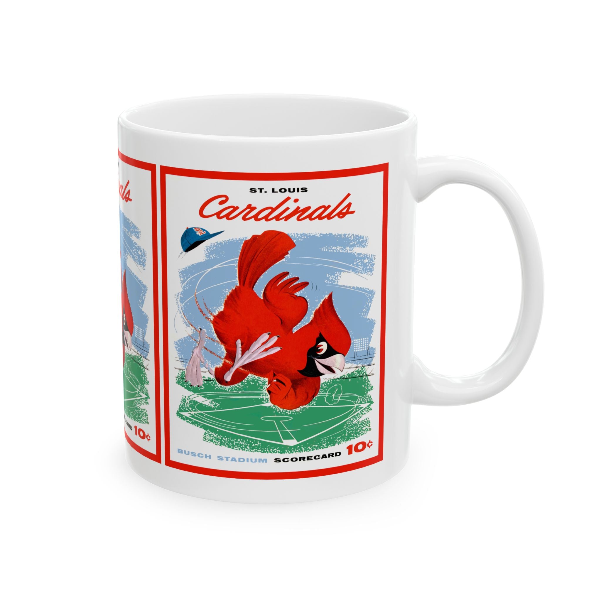 Vintage 1958 Cardinals Baseball Ceramic Mug, Sports Fan Gift, Baseball Memorabilia, Gift for Him, Sports Collectible, Baseball Enthusiast