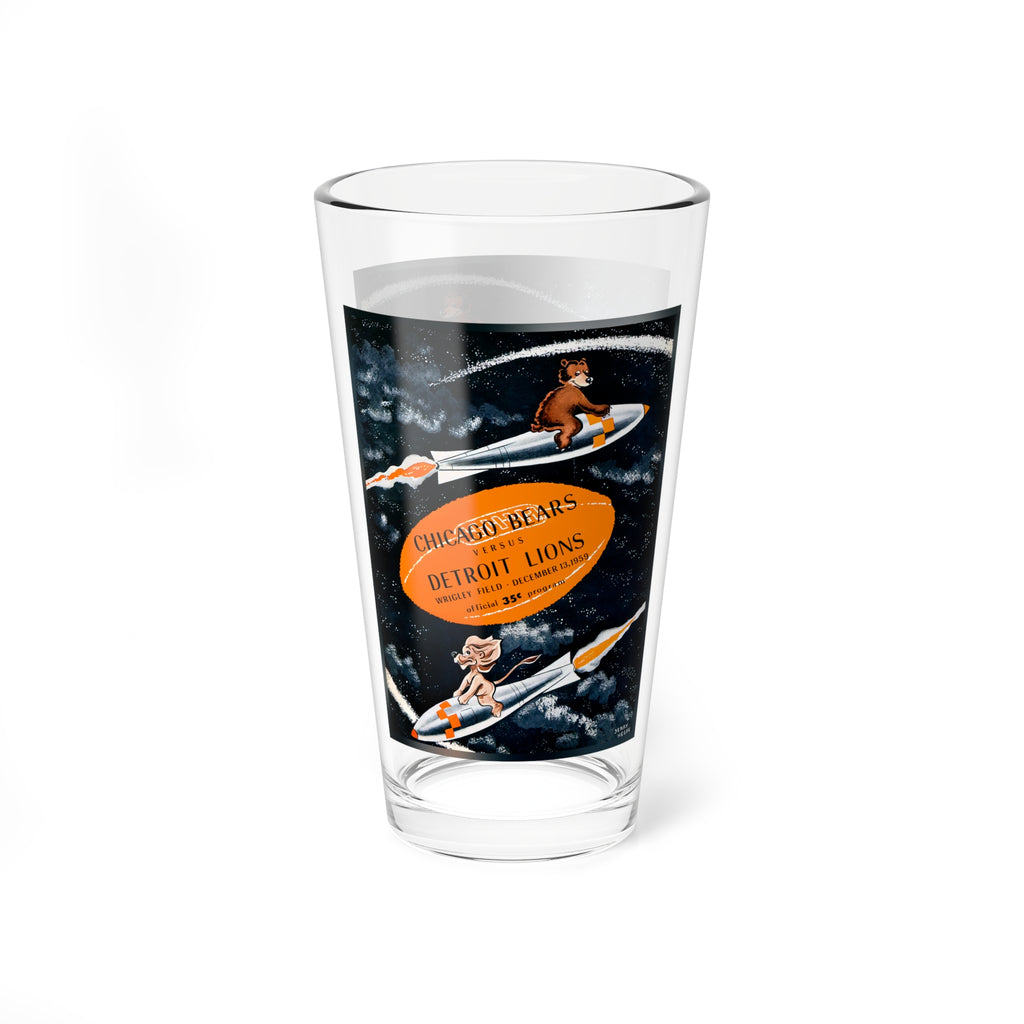 Football Mixing Glass, 16oz - 1959 Chicago Bears Detroit Lions Gift, Sports Barware, Fan Glassware, Birthday Present, Unique Drinkware