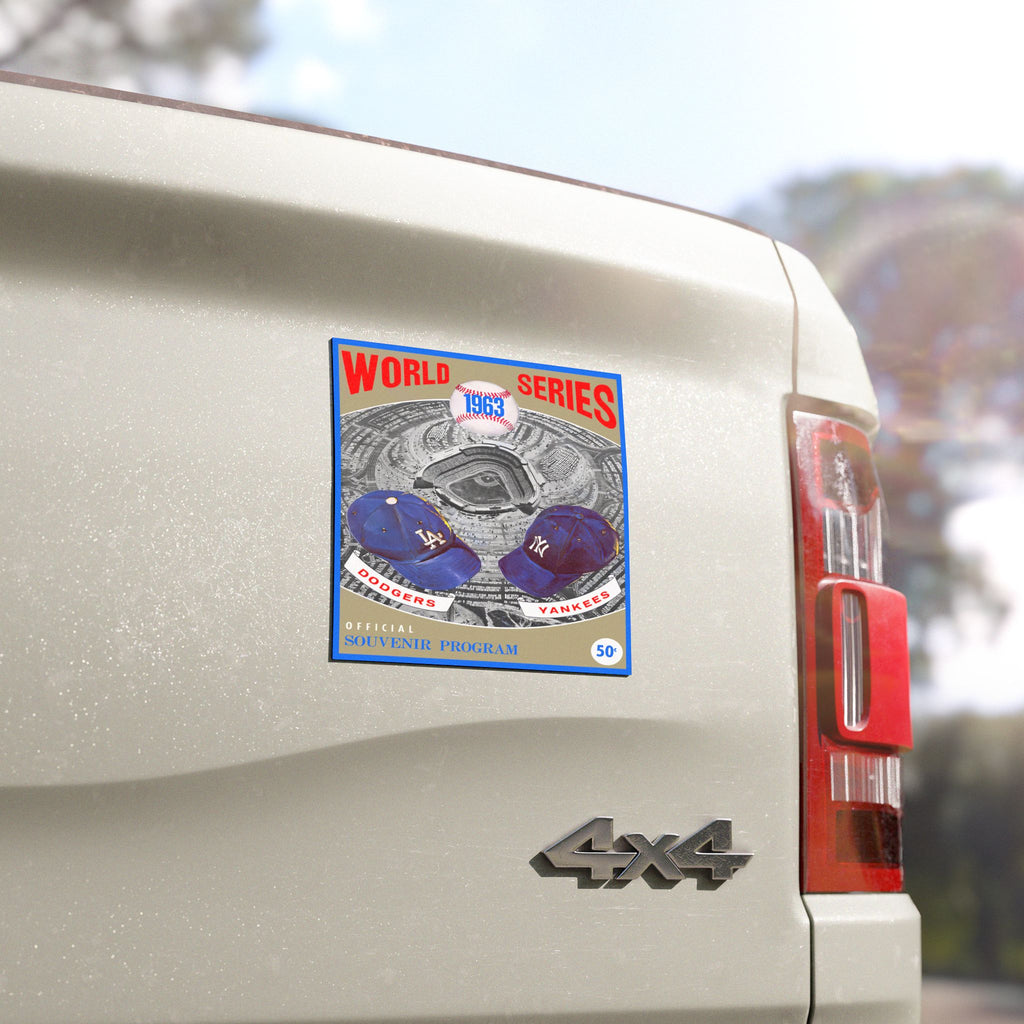 Car Magnets - 1963 Baseball World Series Dodgers Yankees, Sports Fan Gift, Vintage Baseball Memorabilia, Car Accessories, Refrigerator