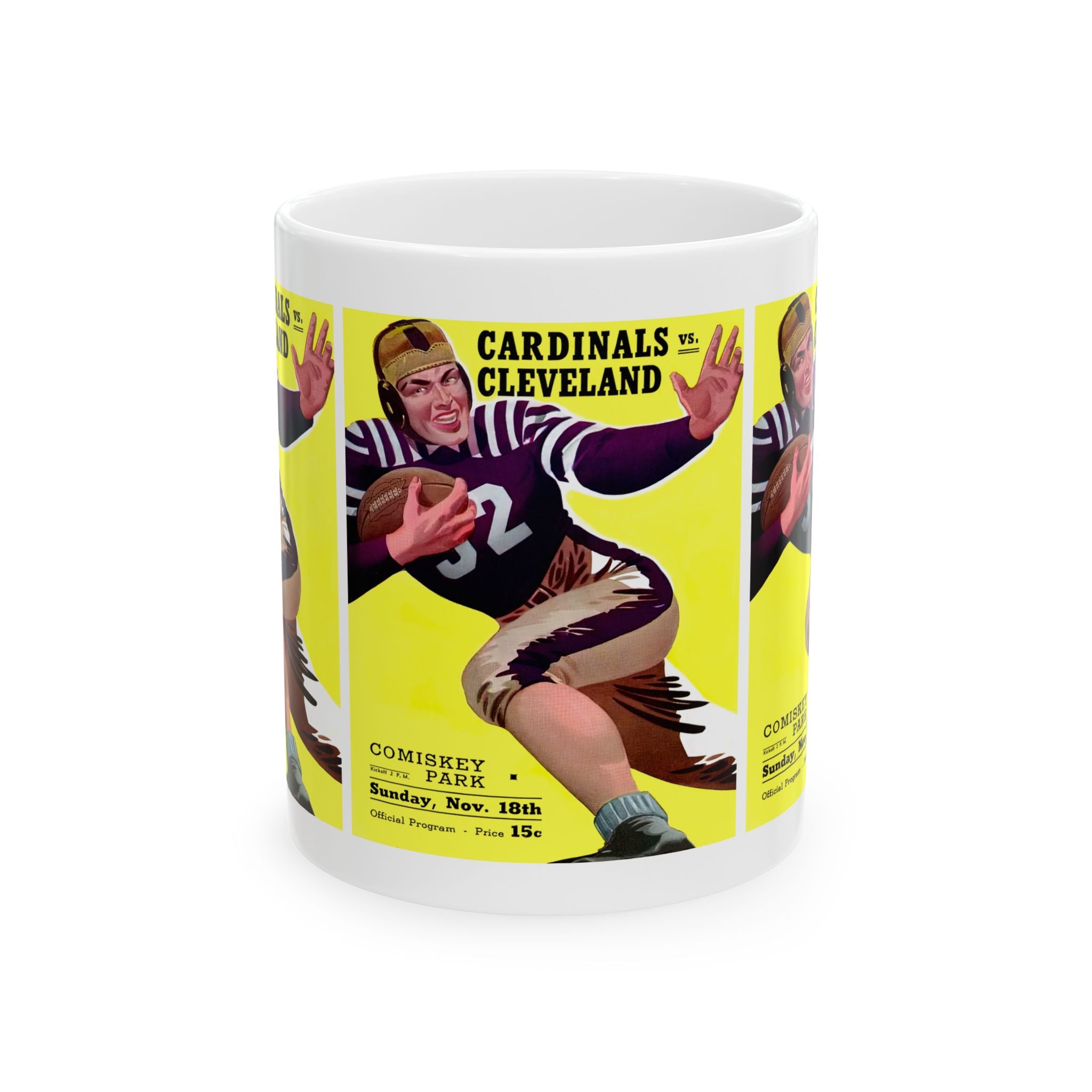 1945 Cleveland Browns - Chicago Cardinals Football Program Cover - Ceramic Mug, 11oz