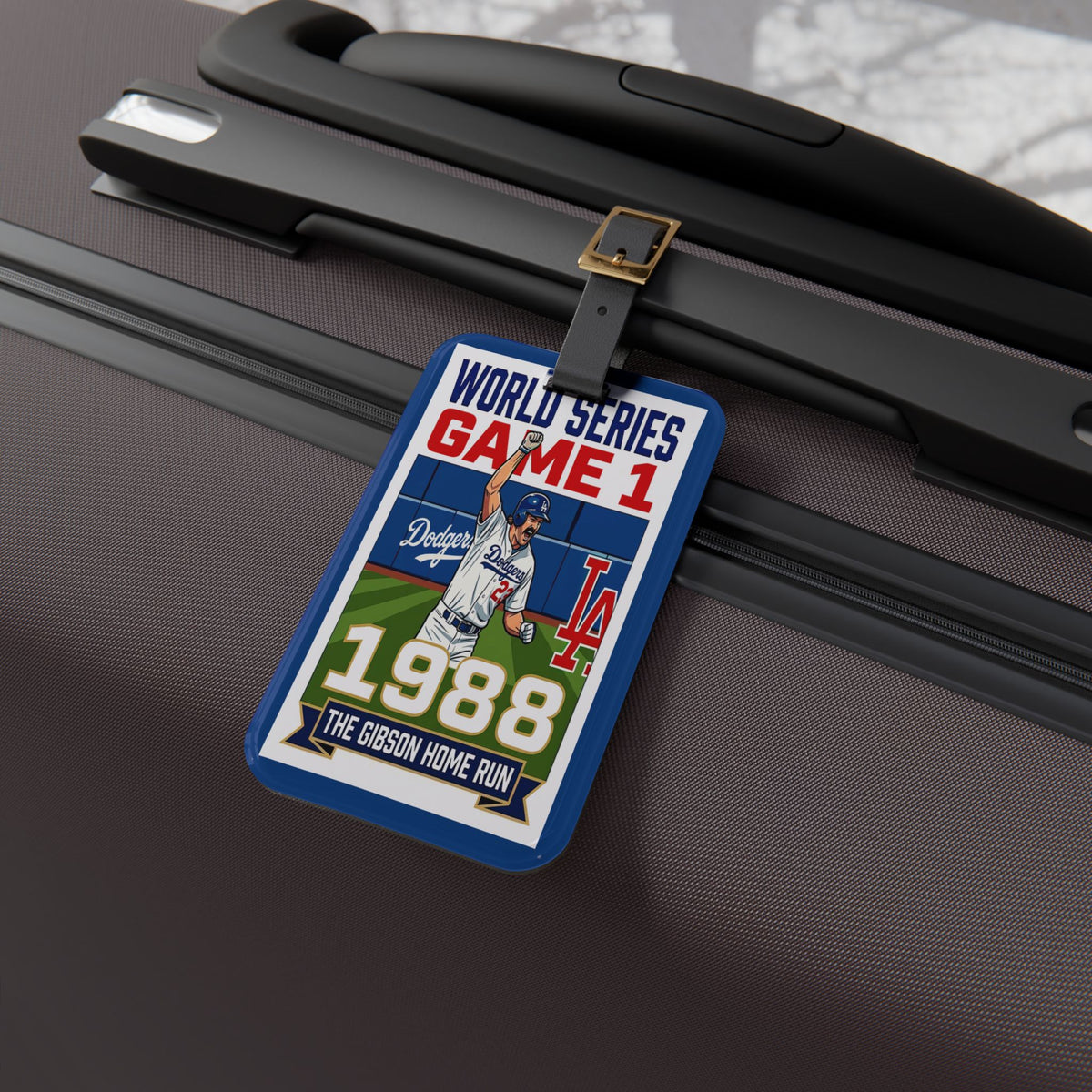 World Series 1988 Luggage Tag — Dodgers 'The Gibson Home Run' Travel ID