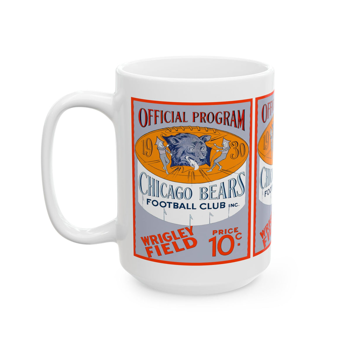 Ceramic Mug, 1930 Vintage Chicago Bears Football Program Cover, Sports Fan Gift, Coffee Cup, Tea Mug, Unique Souvenir, Football Memorabilia,