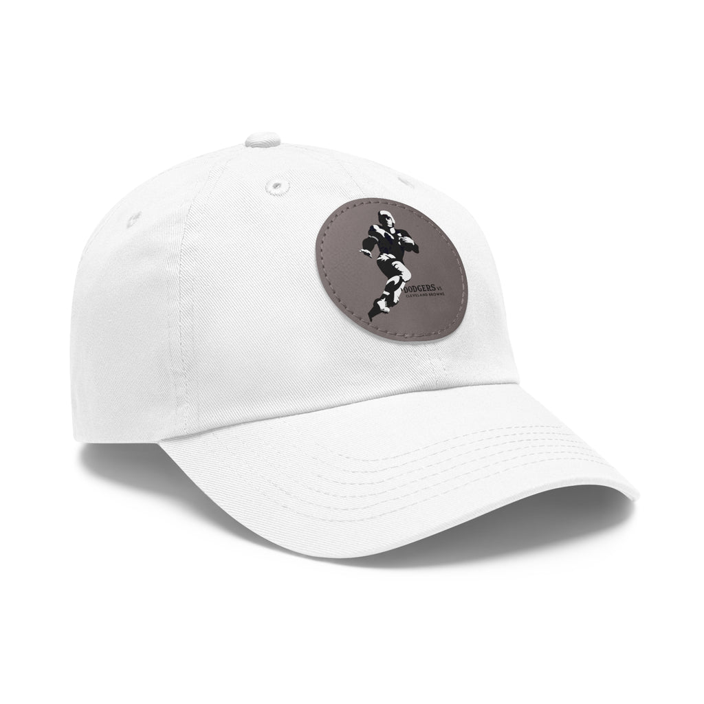 1947 Vintage Brooklyn Dodgers - Cleveland Browns Football - Dad Hat with Leather Patch (Round)