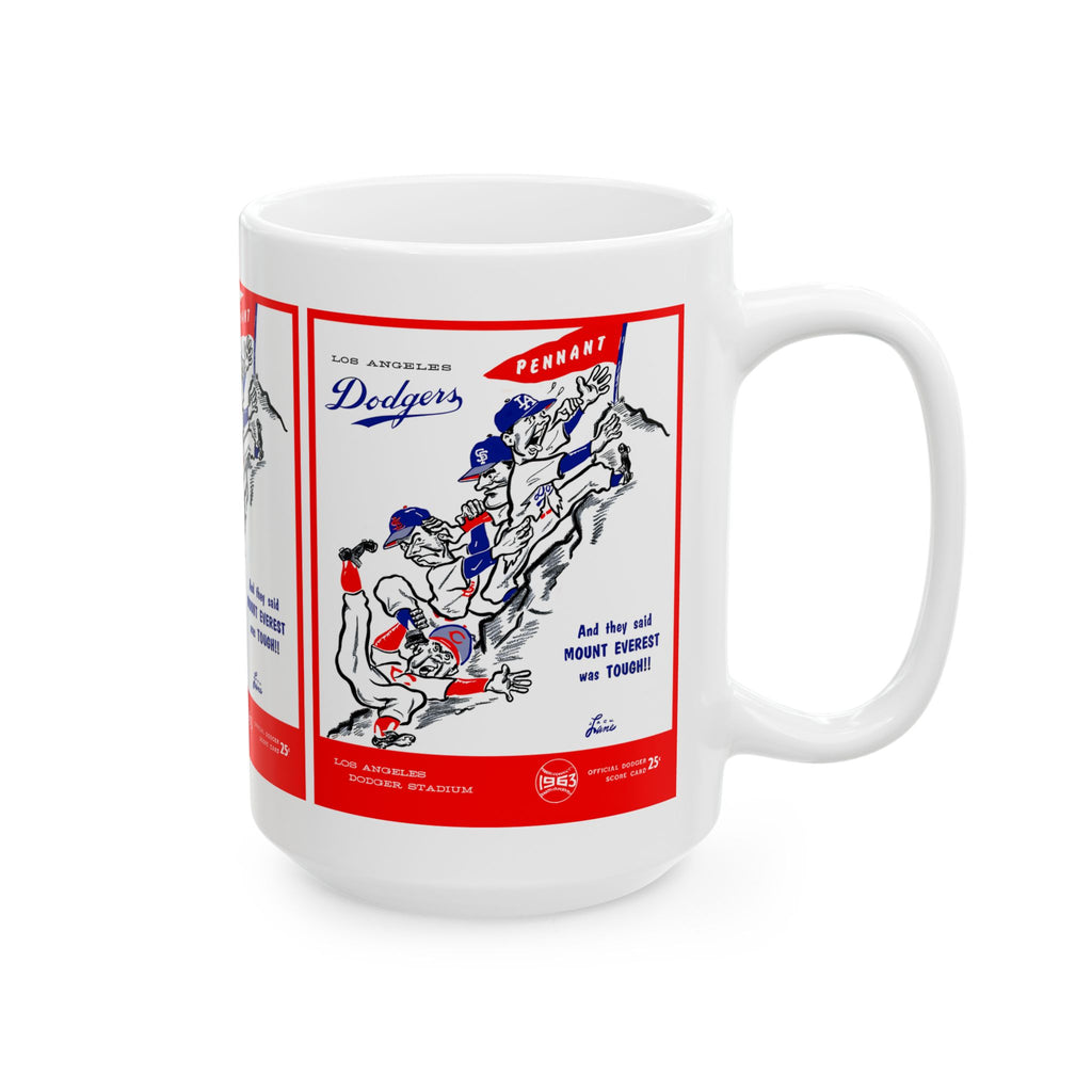 1963 Baseball Dodgers Vintage Baseball Poster Ceramic Mug (11oz & 15oz)