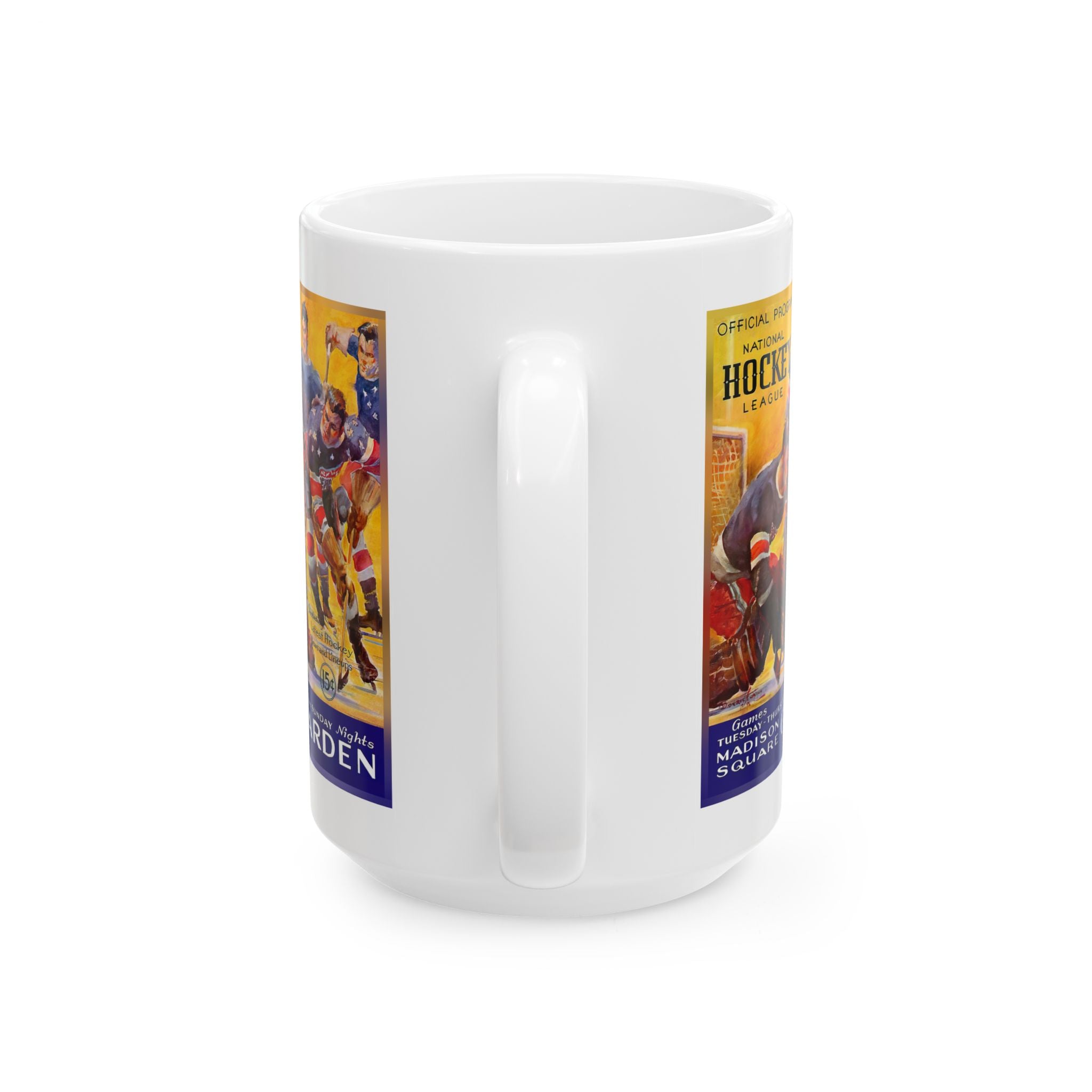 Vintage New York Americans Hockey Program Cover Ceramic Mug, 11oz 15oz - Gift for Hockey Fans, Hockey Memorabilia, Sports Souvenir, Hockey