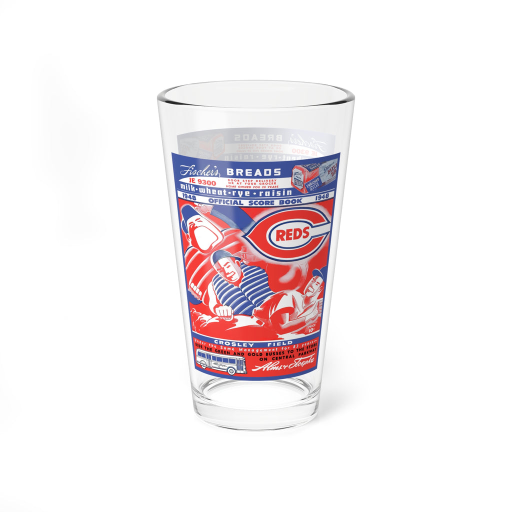 Mixing Glass, 16oz - 1948 Baseball Cincinnati Reds, Sports Barware, Vintage Baseball Fan Gift, Retro Glassware, Baseball Collectible