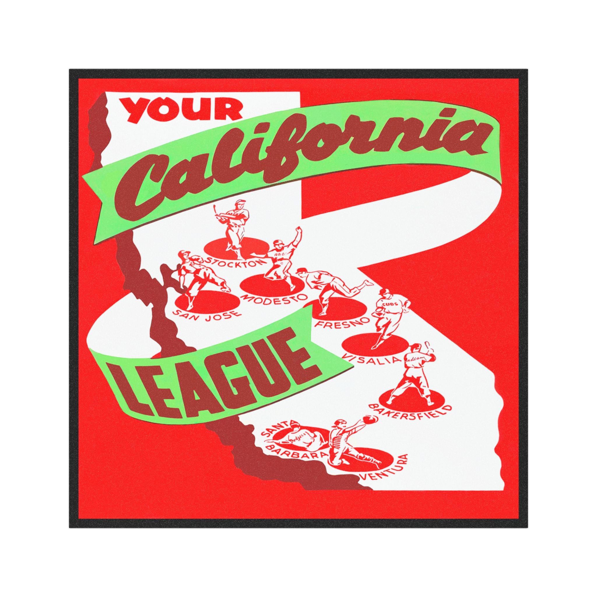 Car Magnet Vintage Baseball California League Car Magnet, 1949 Sports Fan Gift, Retro Baseball Decor, Collectible, Baseball Memorabilia,