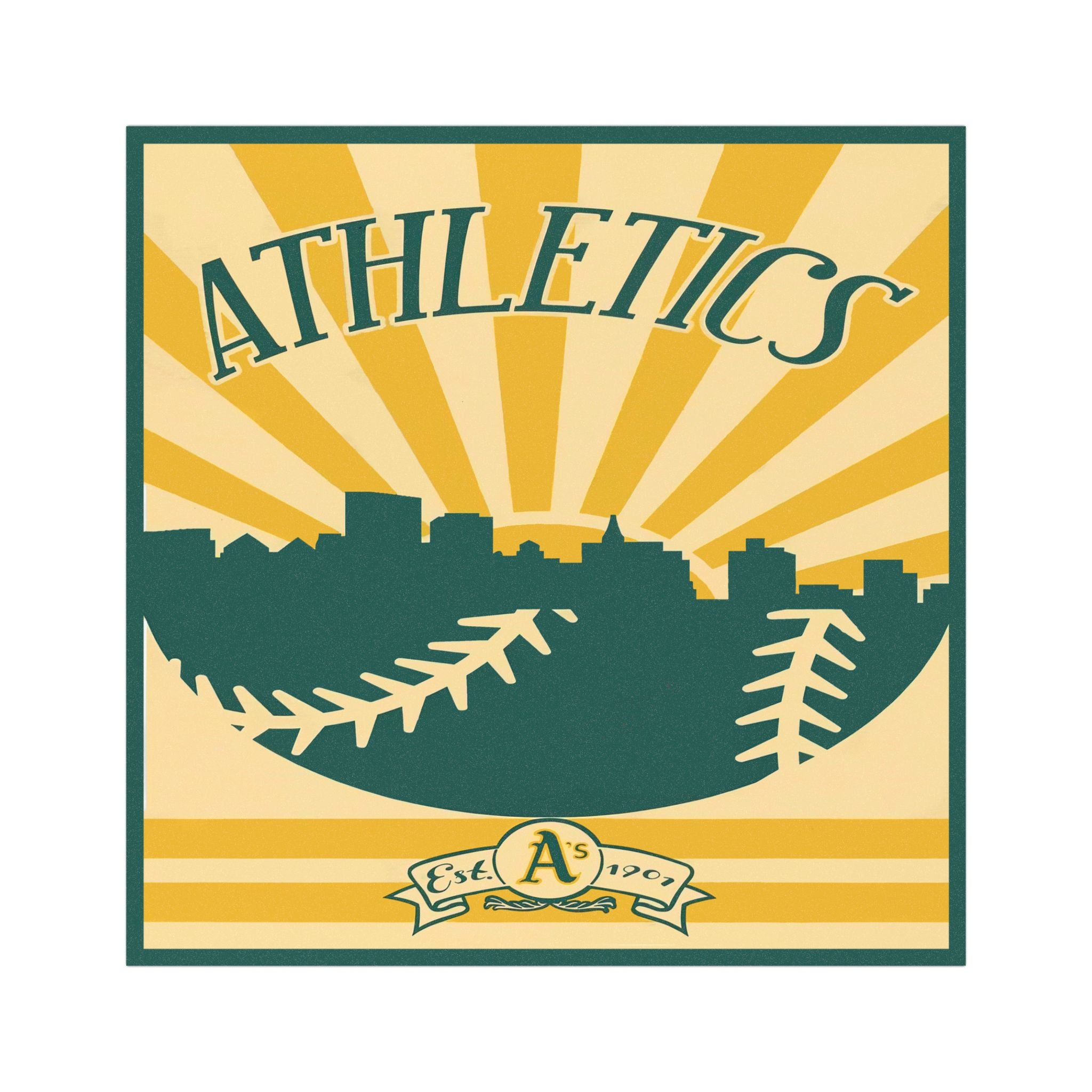 Car Magnets - Baseball Oakland Athletics City Poster, Sports Team Fan Gift, Vehicle Accessories, Refrigerator Decor, Sports Memorabilia,
