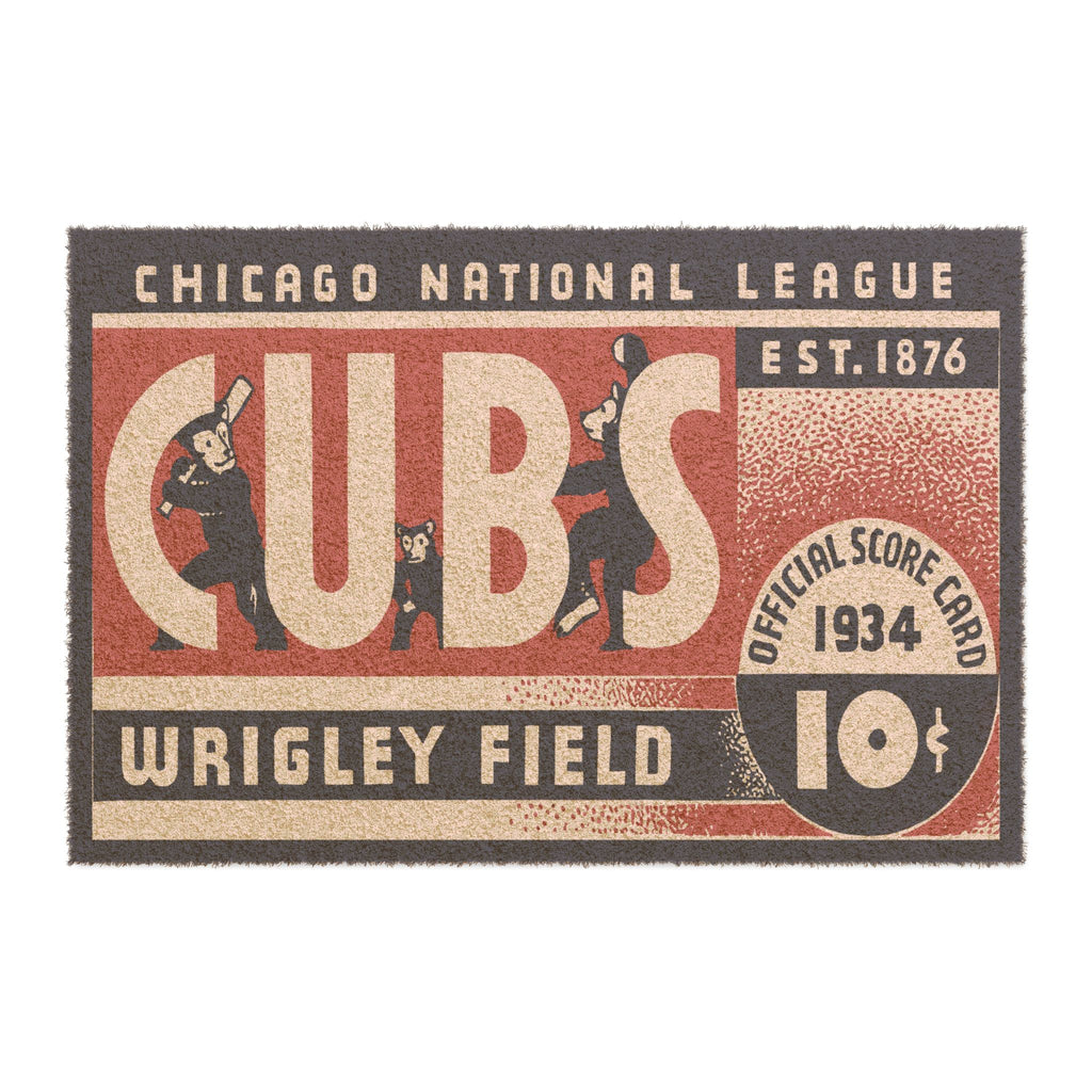 Baseball Doormat, Chicago Cubs Rug, 1934 Sports Decor, Entryway Welcome Mat, Gift for Baseball Fan, Home Game Room Decoration