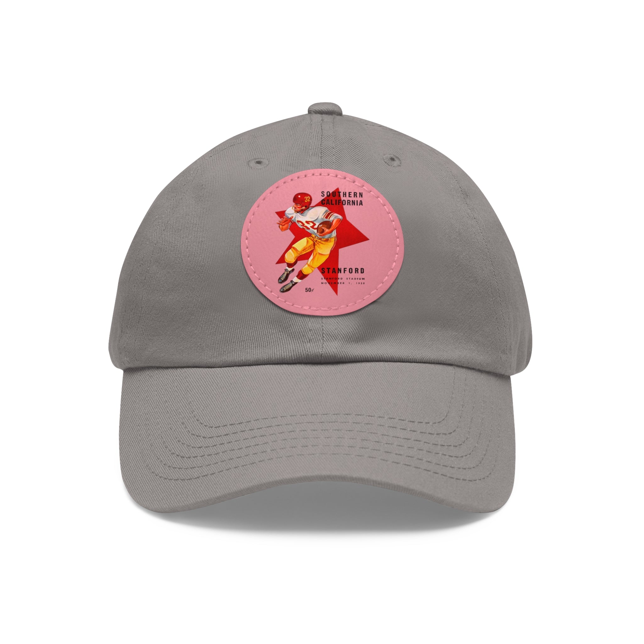 1958 Vintage USC Trojans - Stanford Football Program Cover  - Dad Hat with Leather Patch (Round)
