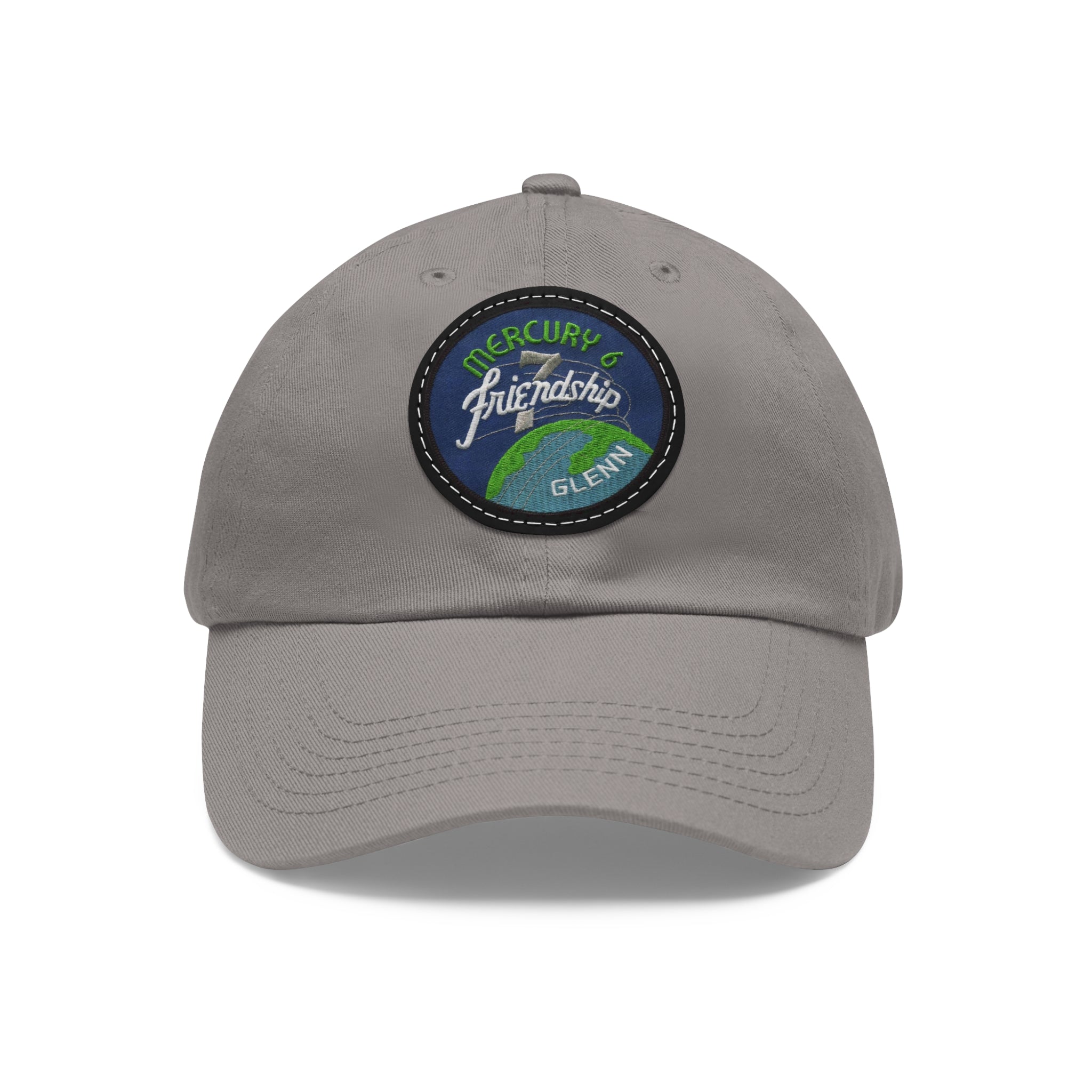NASA - Mercury 6 - Friendship 7 Flight Patch - Dad Hat with Leather Patch (Round)