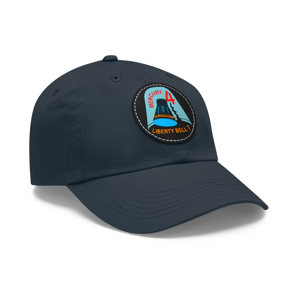 NASA Mercury 4 - Flight Patch - Dad Hat with Leather Patch (Round)