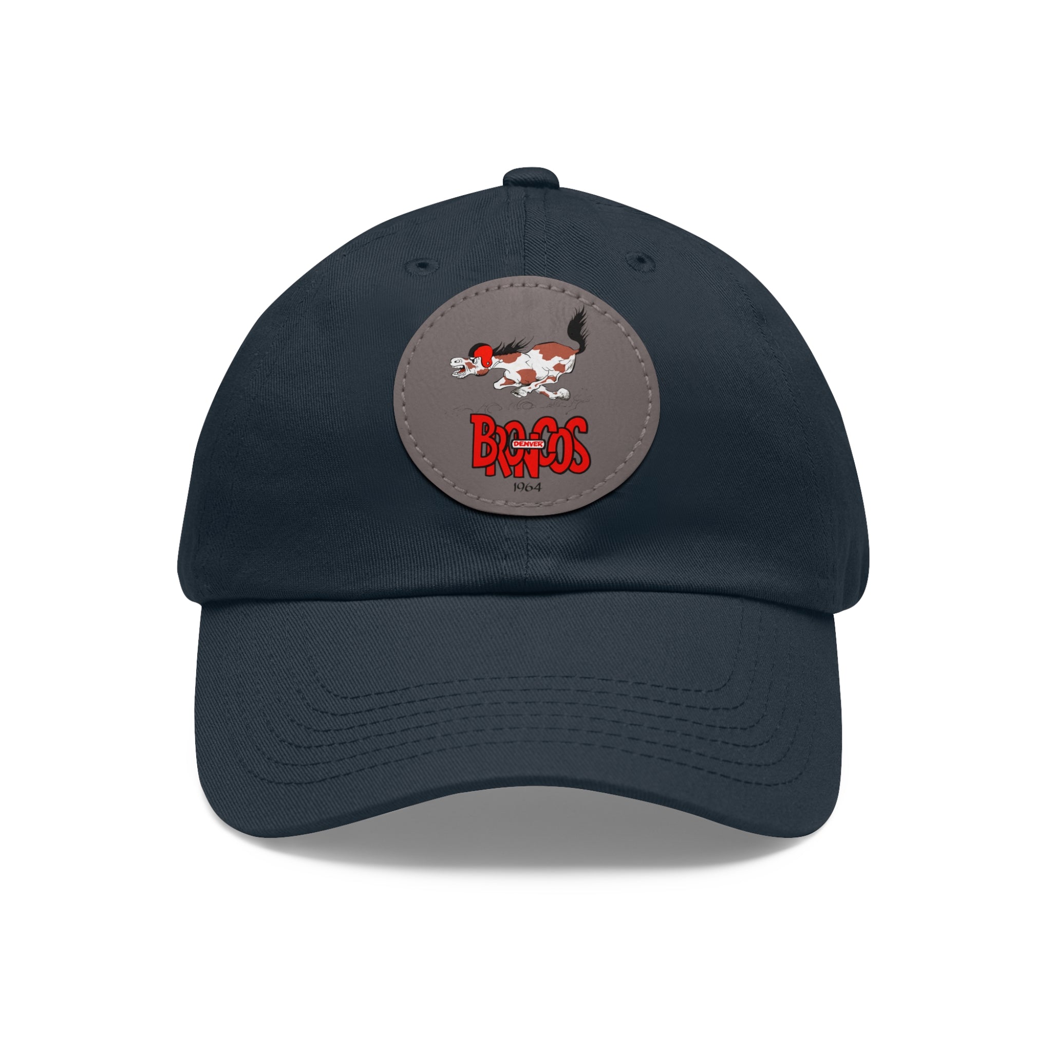 1964 Denver Broncos Football - Dad Hat with Leather Patch (Round)