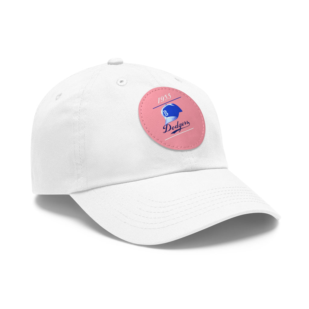 1955 Brooklyn Dodgers Baseball - Dad Hat with Leather Patch (Round)