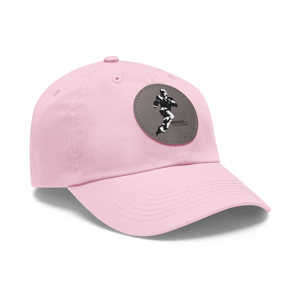 1947 Vintage Brooklyn Dodgers - Cleveland Browns Football - Dad Hat with Leather Patch (Round)