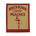 Velveteen Plush Blanket — 1945 Vintage Rockford Peaches Baseball Yearbook Cover