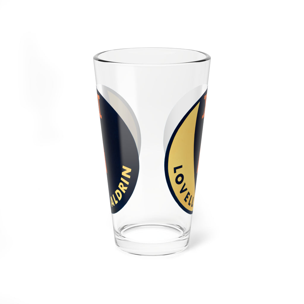 Mixing Glass, NASA Flight Patch - Gemini 12, Cocktail Glass, Barware, Space Enthusiast Gift, Science Glassware, Unique Drinkware