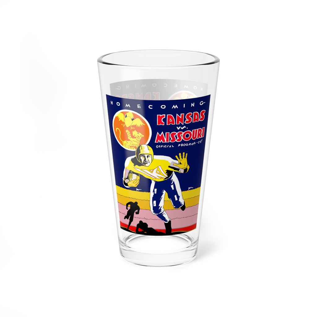 1931 Vintage Football Missouri - Kansas Homecoming Program Cover Mixing Glass — 16oz