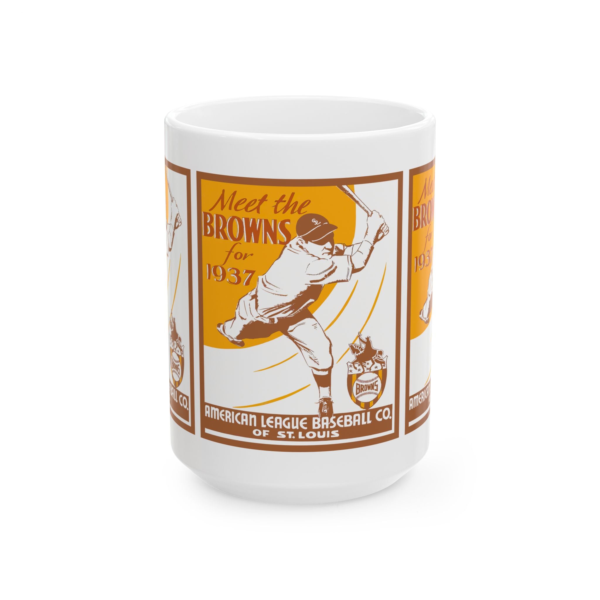 1937 Vintage St. Louis Browns Baseball Media Guide Cover - Ceramic Mug, 11oz