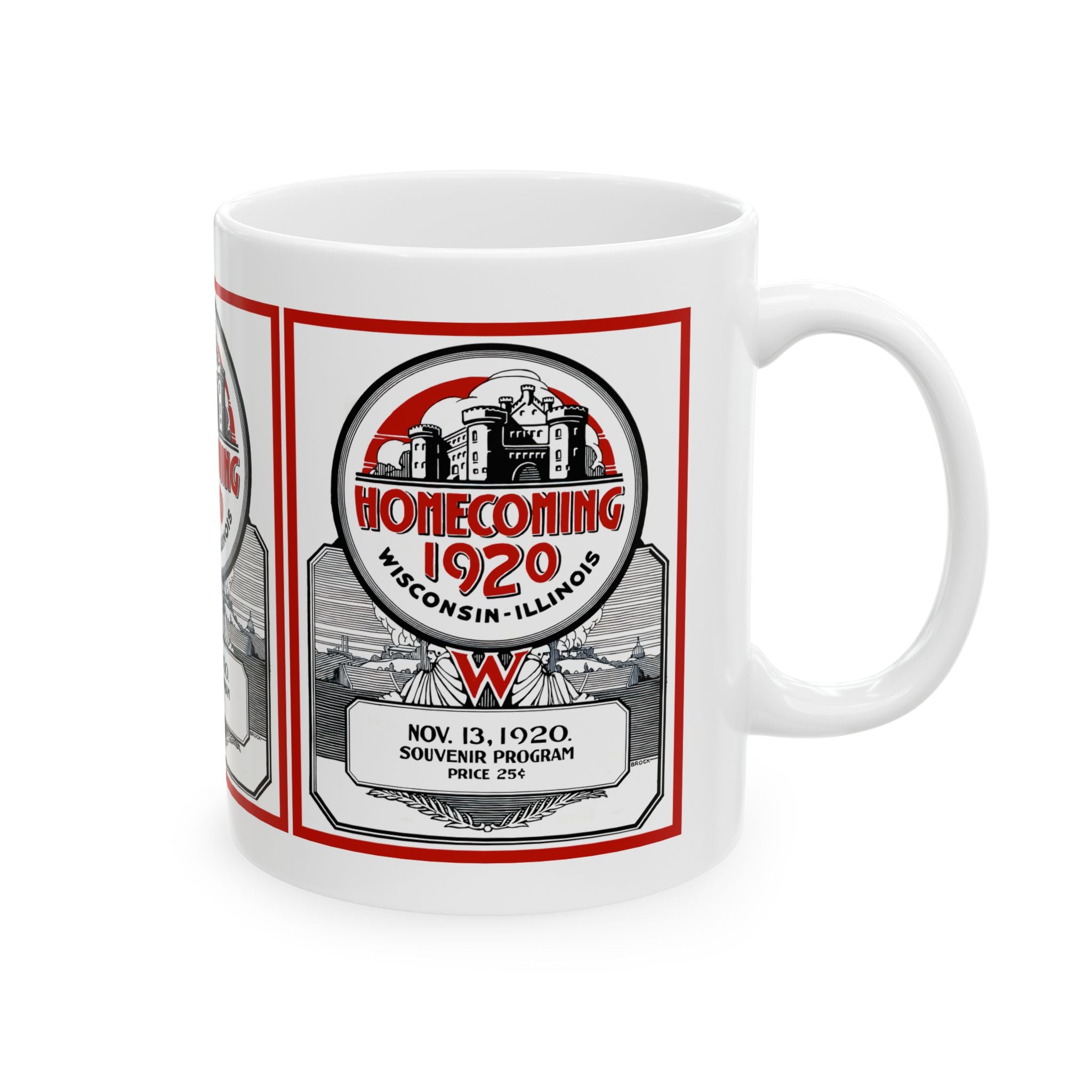 Vintage Football Ceramic Mug, 11oz 15oz Cup for Sports Fans, Retro Wisconsin Illinois Team Game Day Drinkware, Gift for Football Lovers,