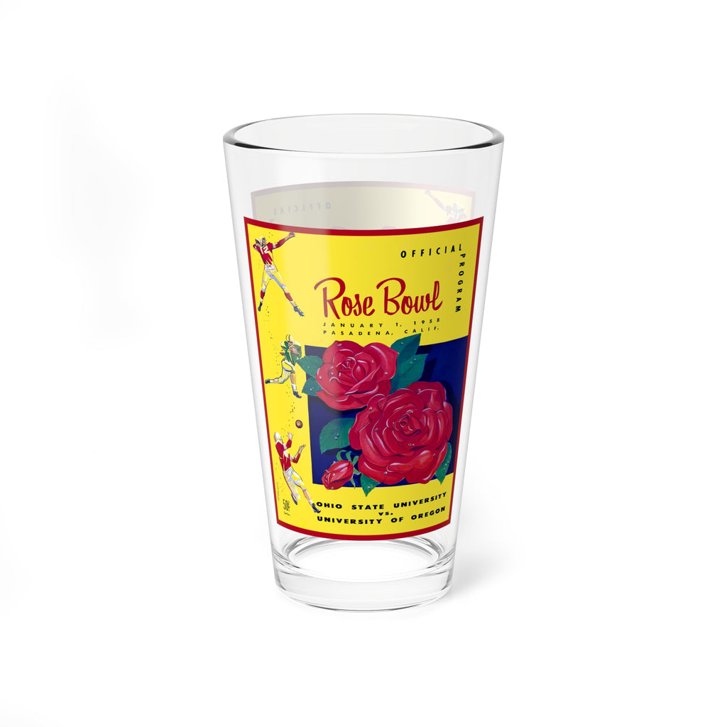 Mixing Glass, 16oz - 1958 Rose Bowl Football Ohio State Oregon, Ohio State vs Oregon, Sports Drinking Glass, Game Day Cup, Tailgating Glass,