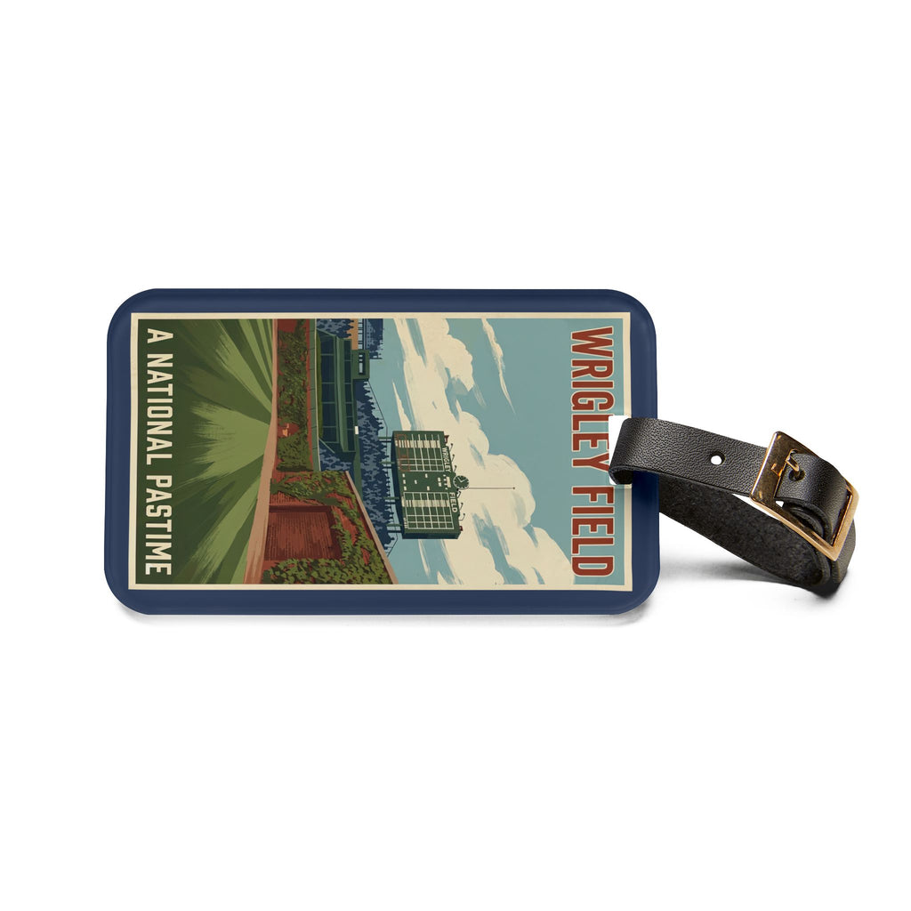 Wrigley Field Baseball Luggage Tag | Stadium Design