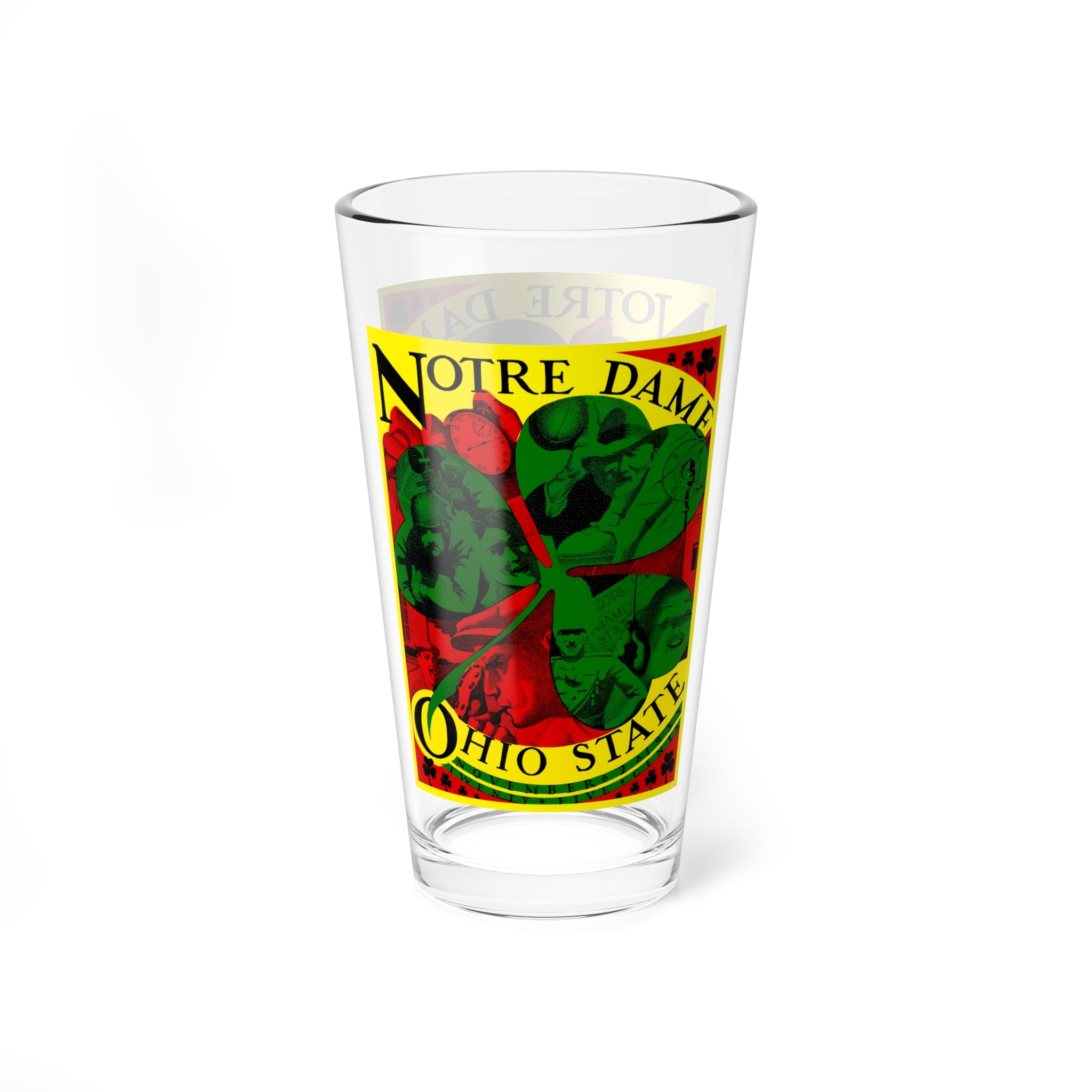 Mixing Glass, 16oz - 1935 Ohio State Notre Dame Football design, Sports Barware, Game Day Beer Glass, College Football Fan Gift, Football