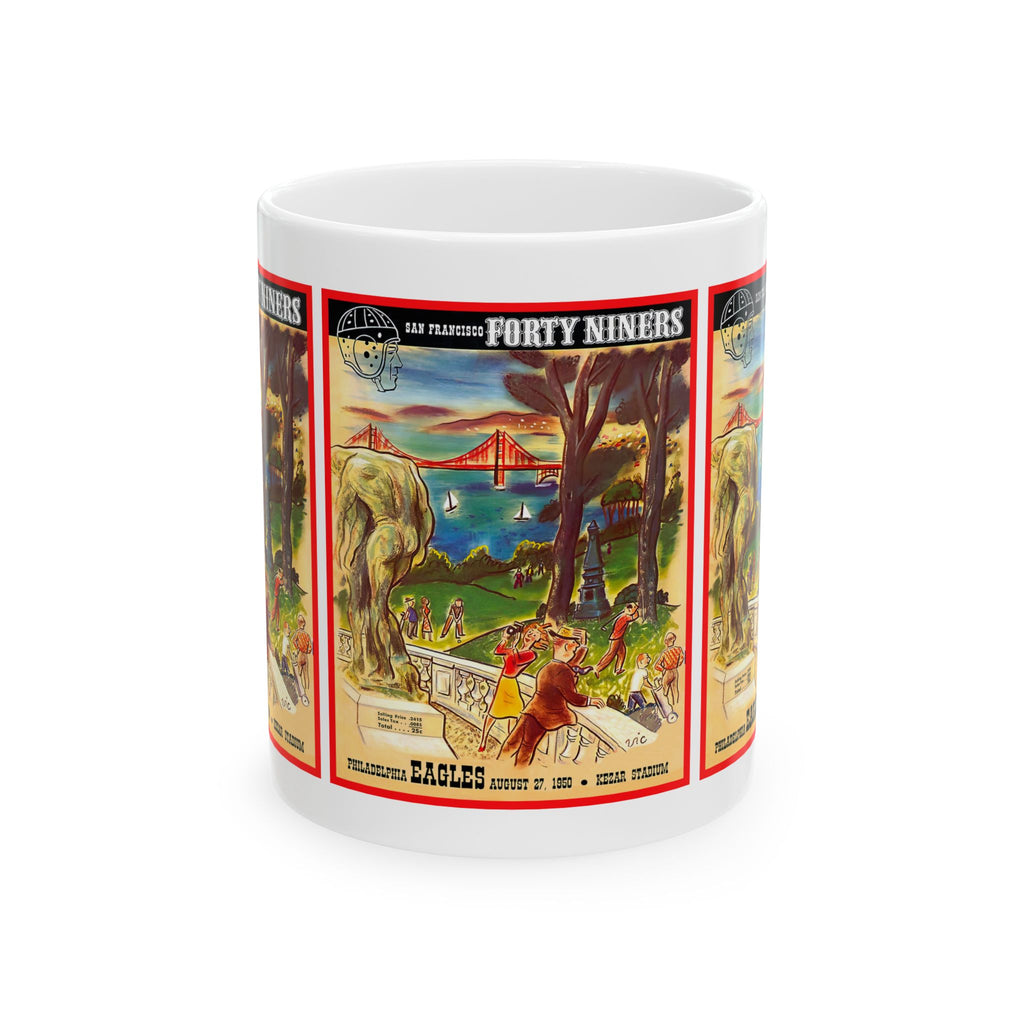 1950 San Francisco 49ers-Philadelphia Eagles Program Cover Vintage Ceramic Mug (11oz/15oz)