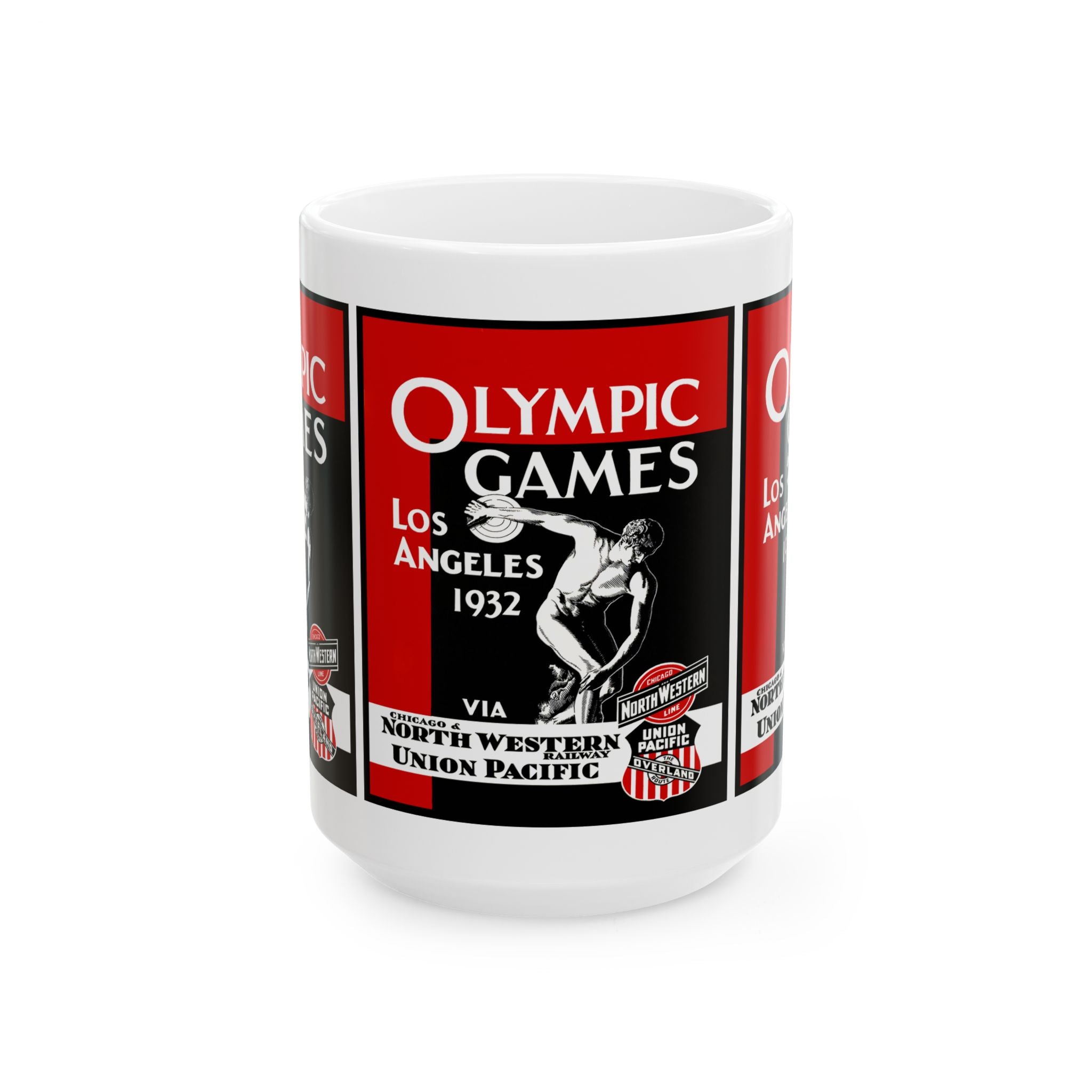 Vintage Olympic Games Ceramic Mug, 1932 Los Angeles Souvenir Cup, Sports Fan Gift, Retro Olympics Coffee Mug, Olympic Collectible Drinkware,