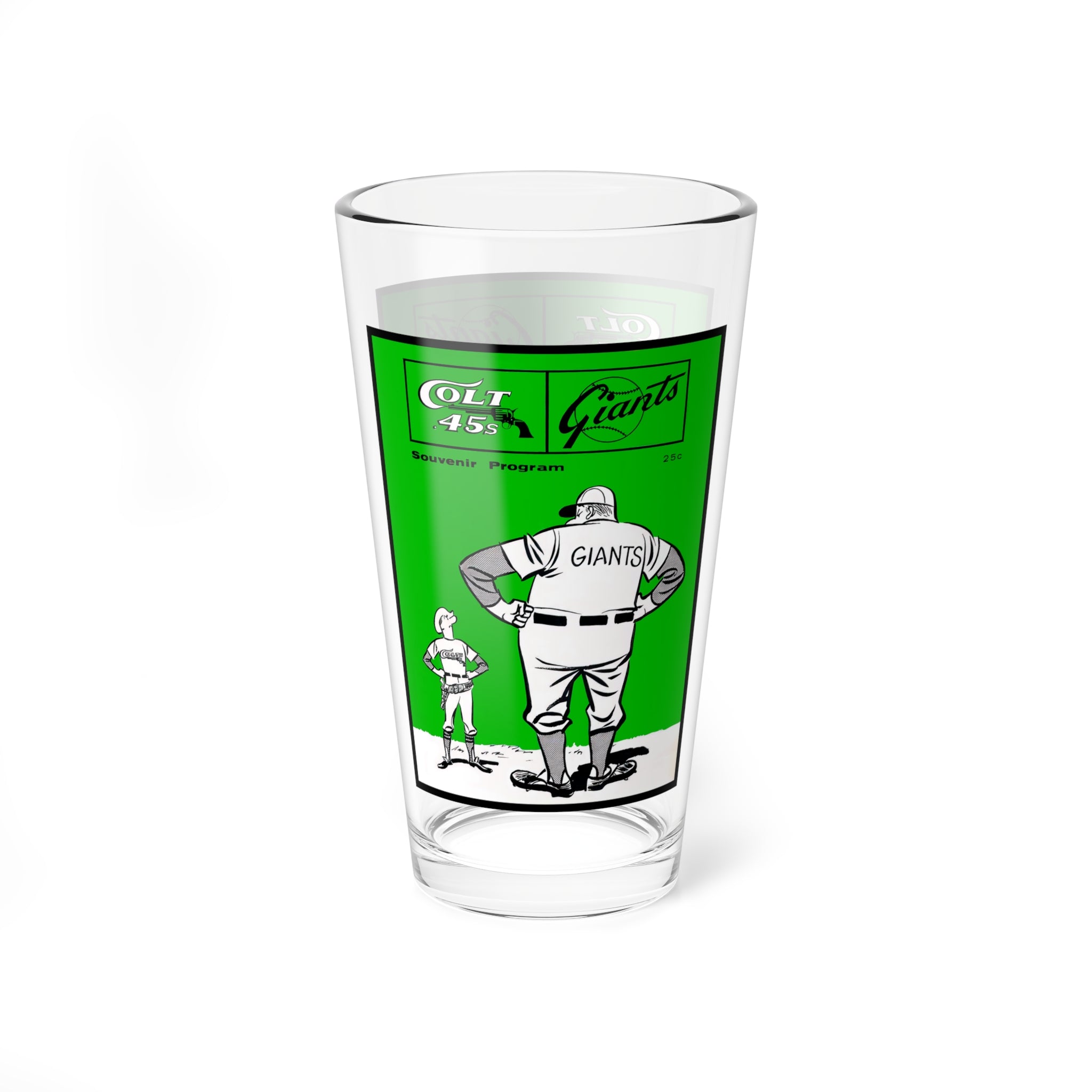 Mixing Glass, 16oz - Vintage 1963 Baseball Houston Colt 45s-San Francisco Giants, Gift for Baseball Fans, Sports Barware, Baseball