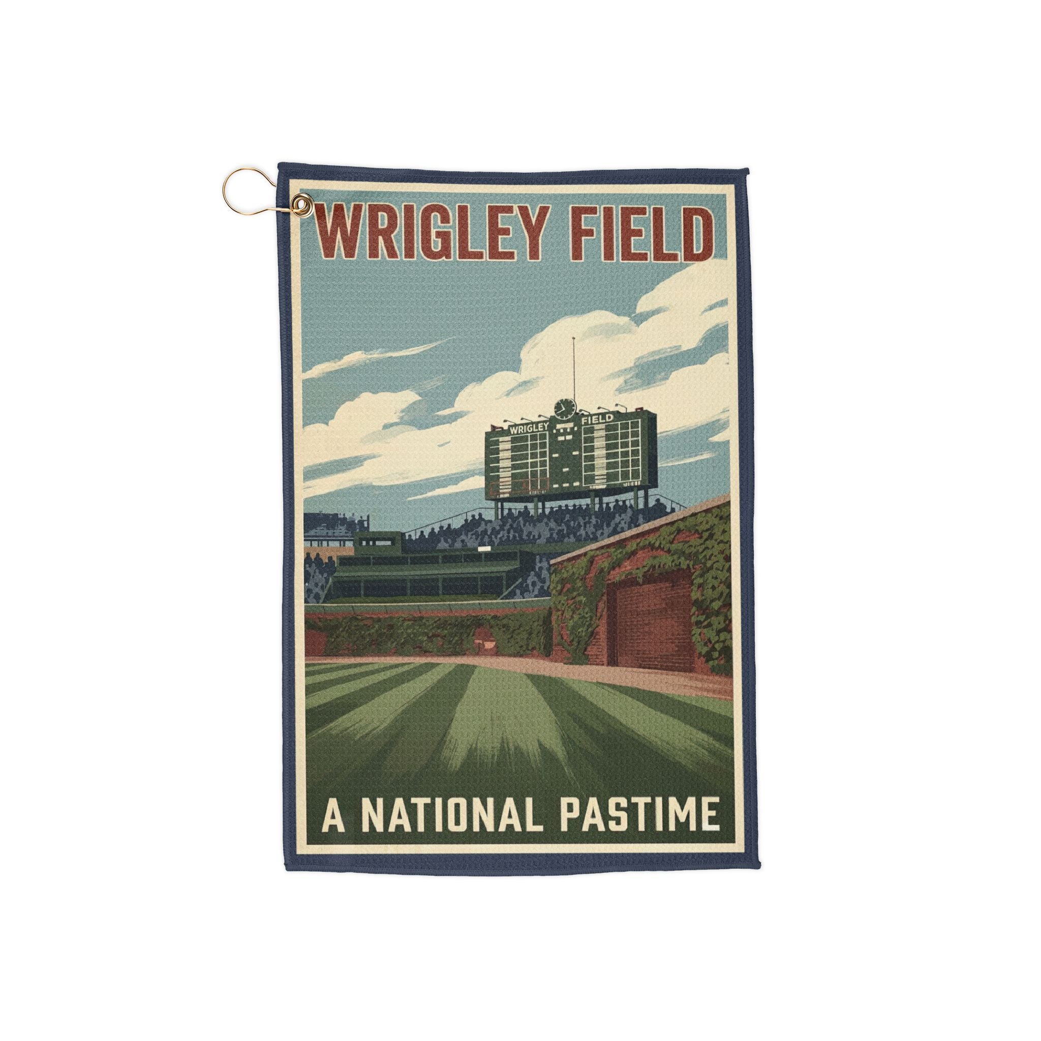 Baseball WPA Style Chicago Field View Golf Towel