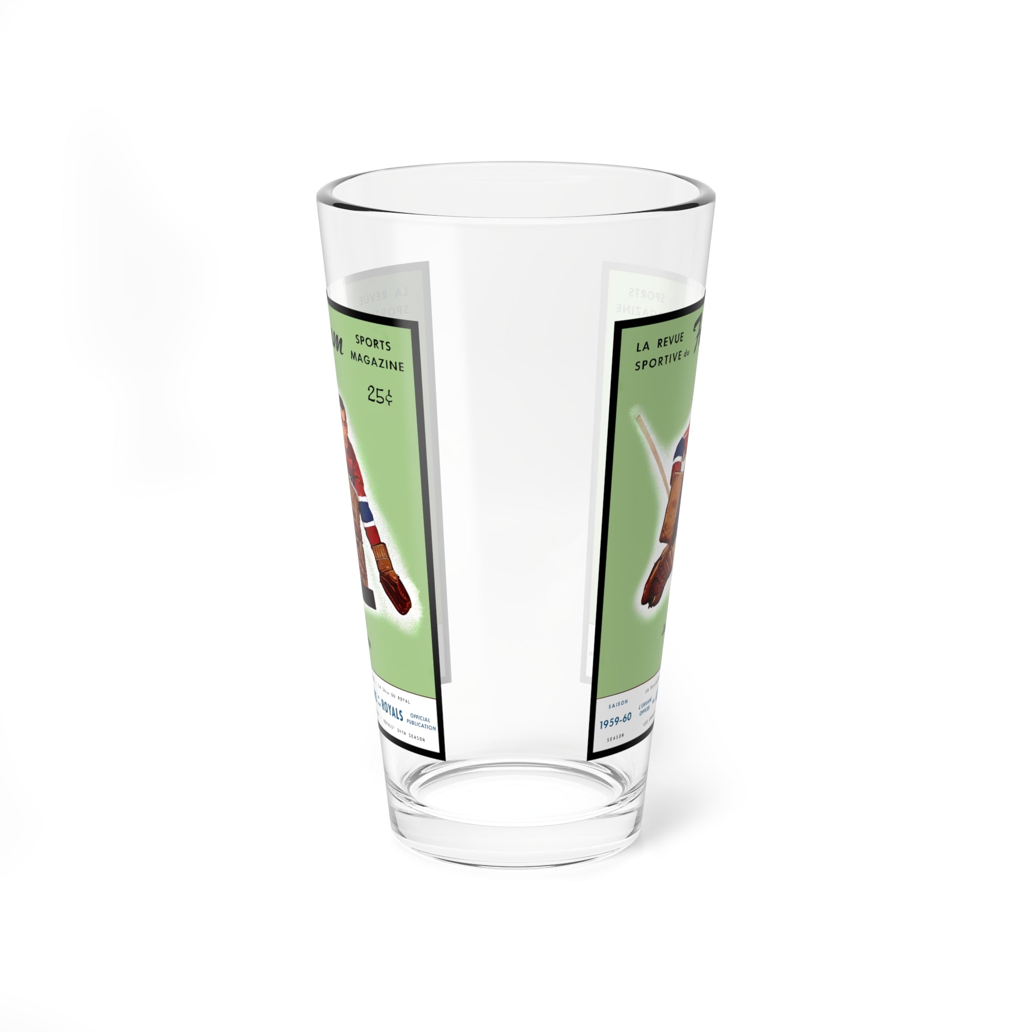 Glassware, 1959-1960 Hockey Montreal Canadiens Mixing Glass, 16oz - Gift for Hockey Fans, Sports Bar Decor, Hockey Memorabilia, Unique