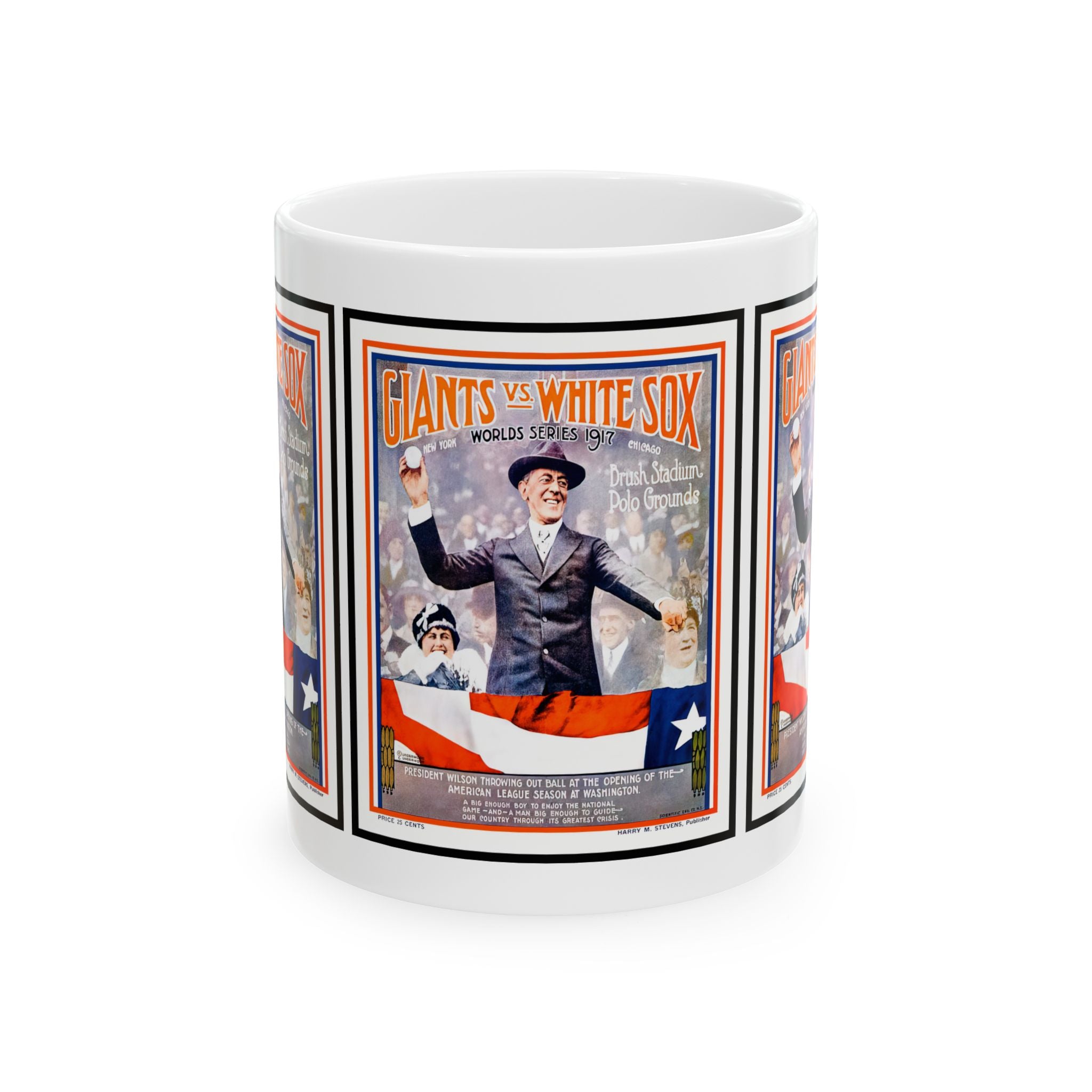 Vintage Baseball World Series Ceramic Mug, 1917 Giants-White Sox Fan Gift, Retro Sports Coffee Cup, Baseball Lover Gift, 11oz 15oz Mug