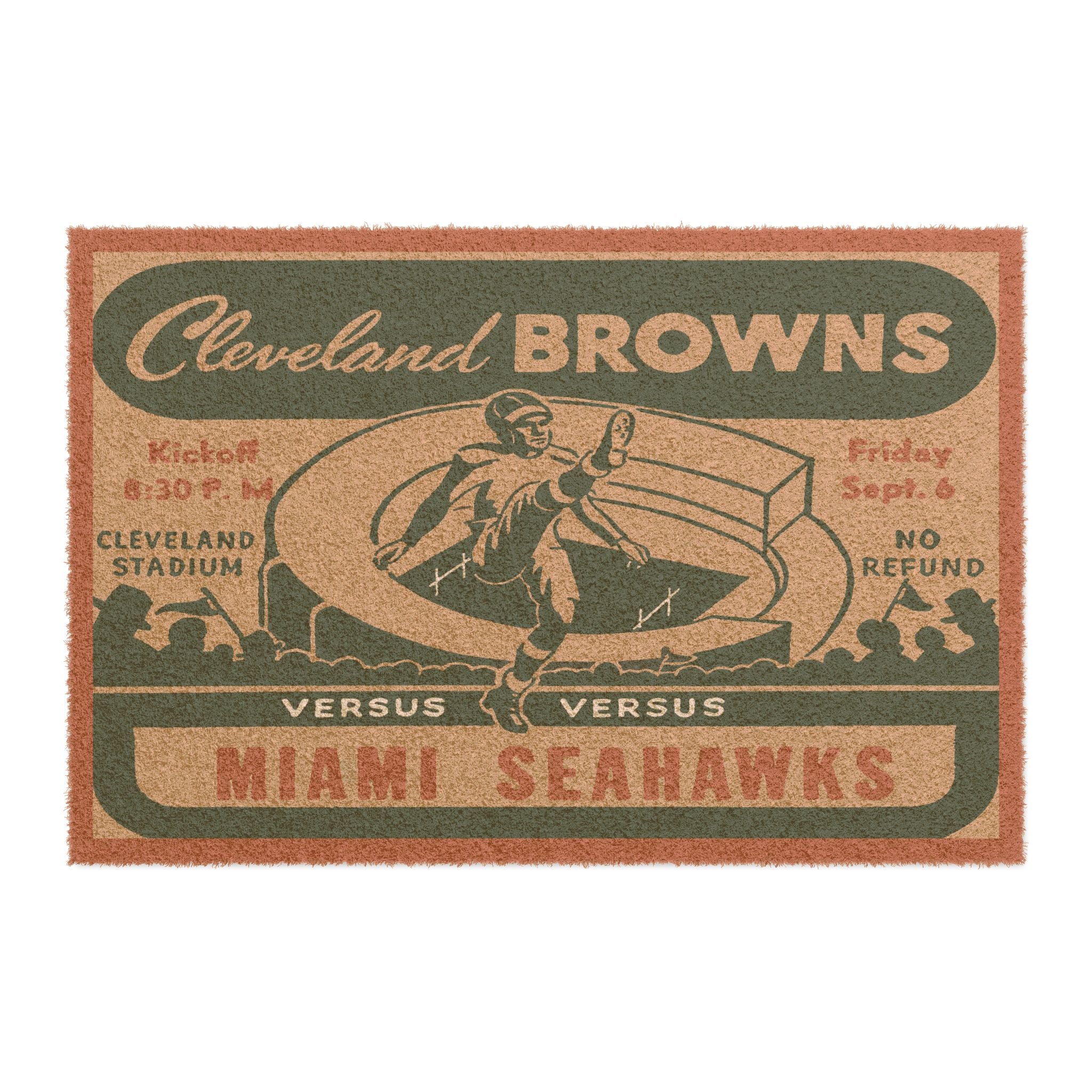 Doormat — 1946 Cleveland Browns vs Miami Seahawks AAFC Vintage Football Design