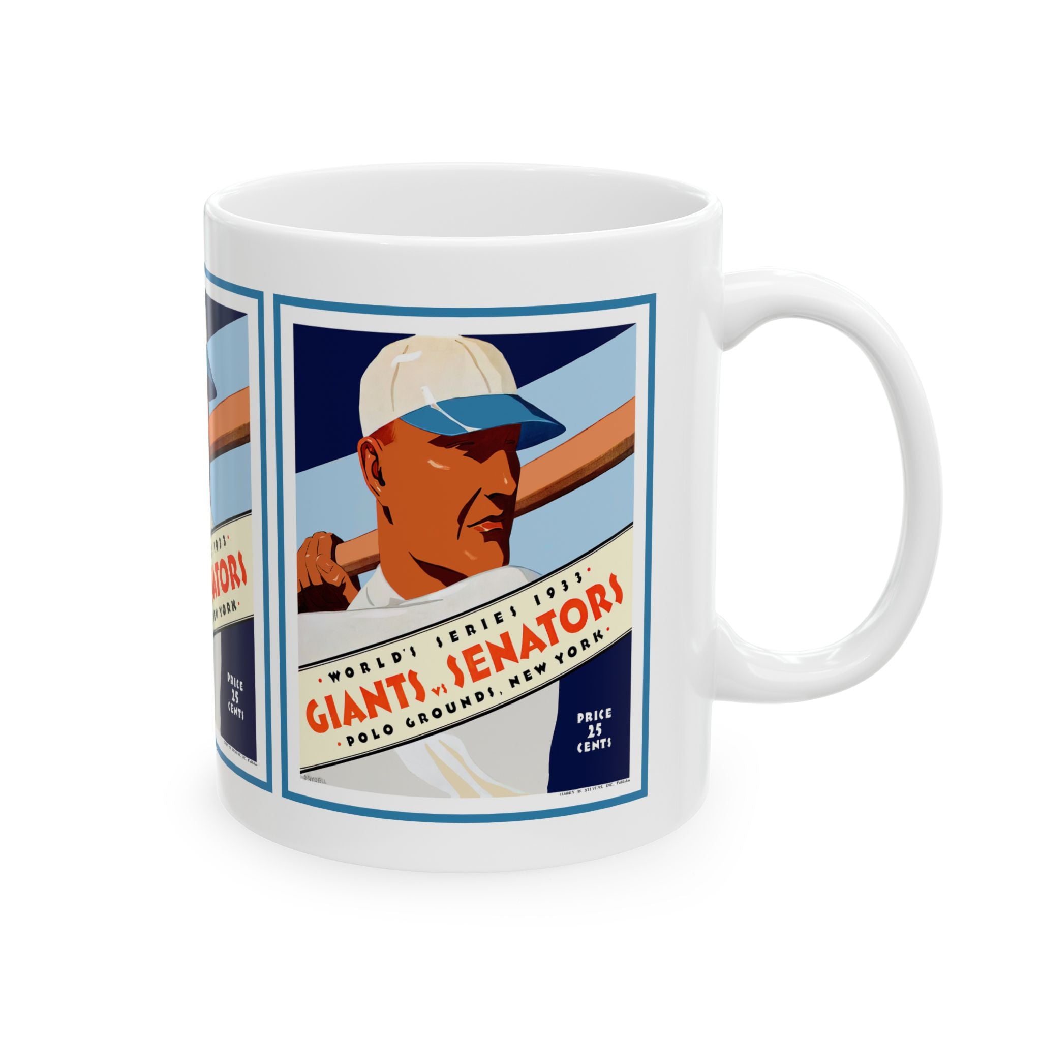 1933 Baseball Vintage Giants vs Senators World Series Program Ceramic Mug — Coffee Cup (11oz/15oz)