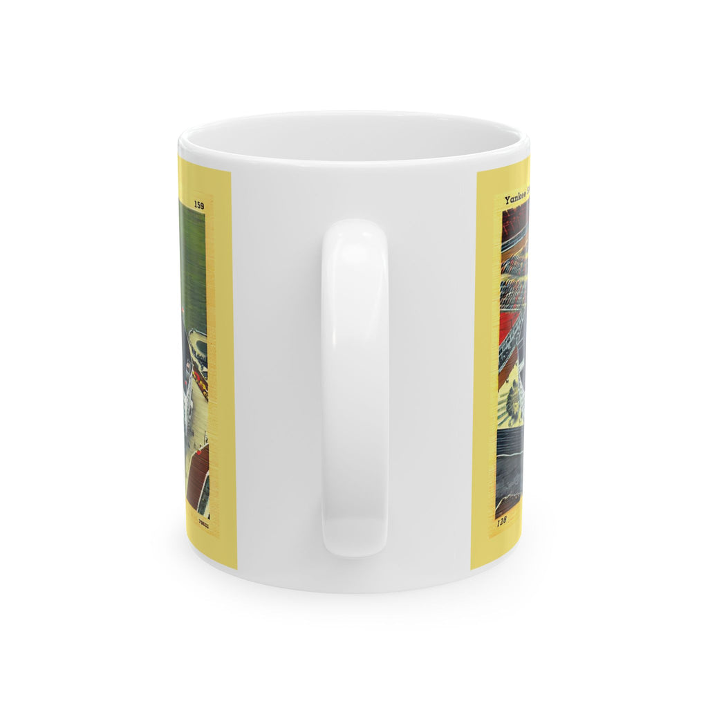 Vintage New York Postcard Yankee Stadium Ceramic Mug — Vintage Ballpark Panorama (11oz & 15oz)