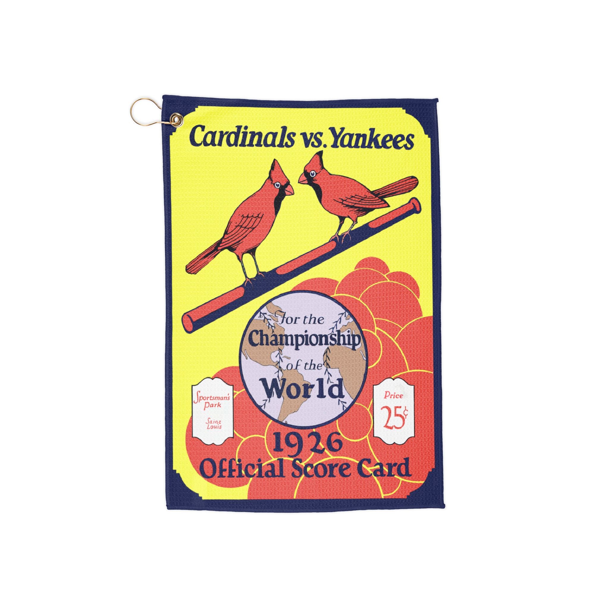 Vintage 1926 Baseball World Series Cardinals Yankees Golf Towel - Sports Towel, Golf Accessories, Golf Gifts, Baseball Memorabilia, Sports