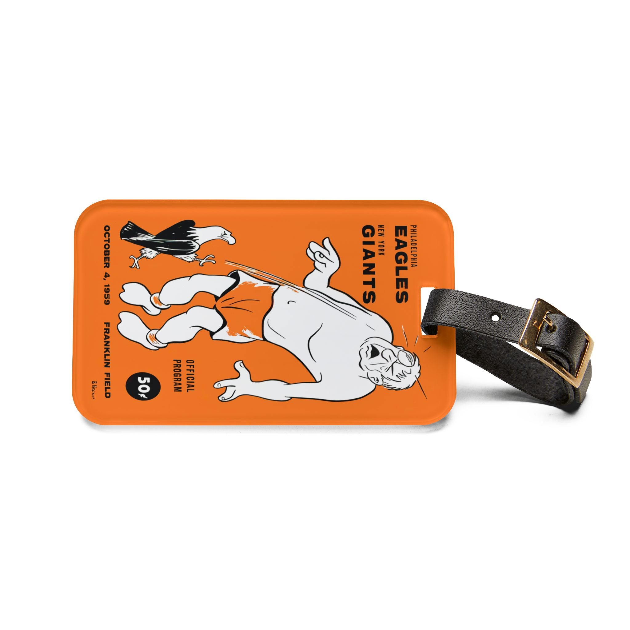 1959 New York vs Philadelphia Football Luggage Tag | Vintage Design