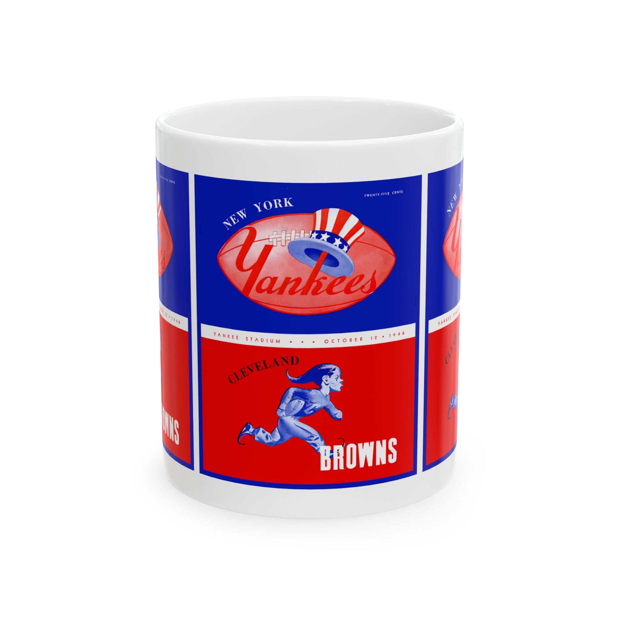 Vintage Sports Mug — 1946 New York Yankees - Cleveland Browns Football (11oz/15oz)