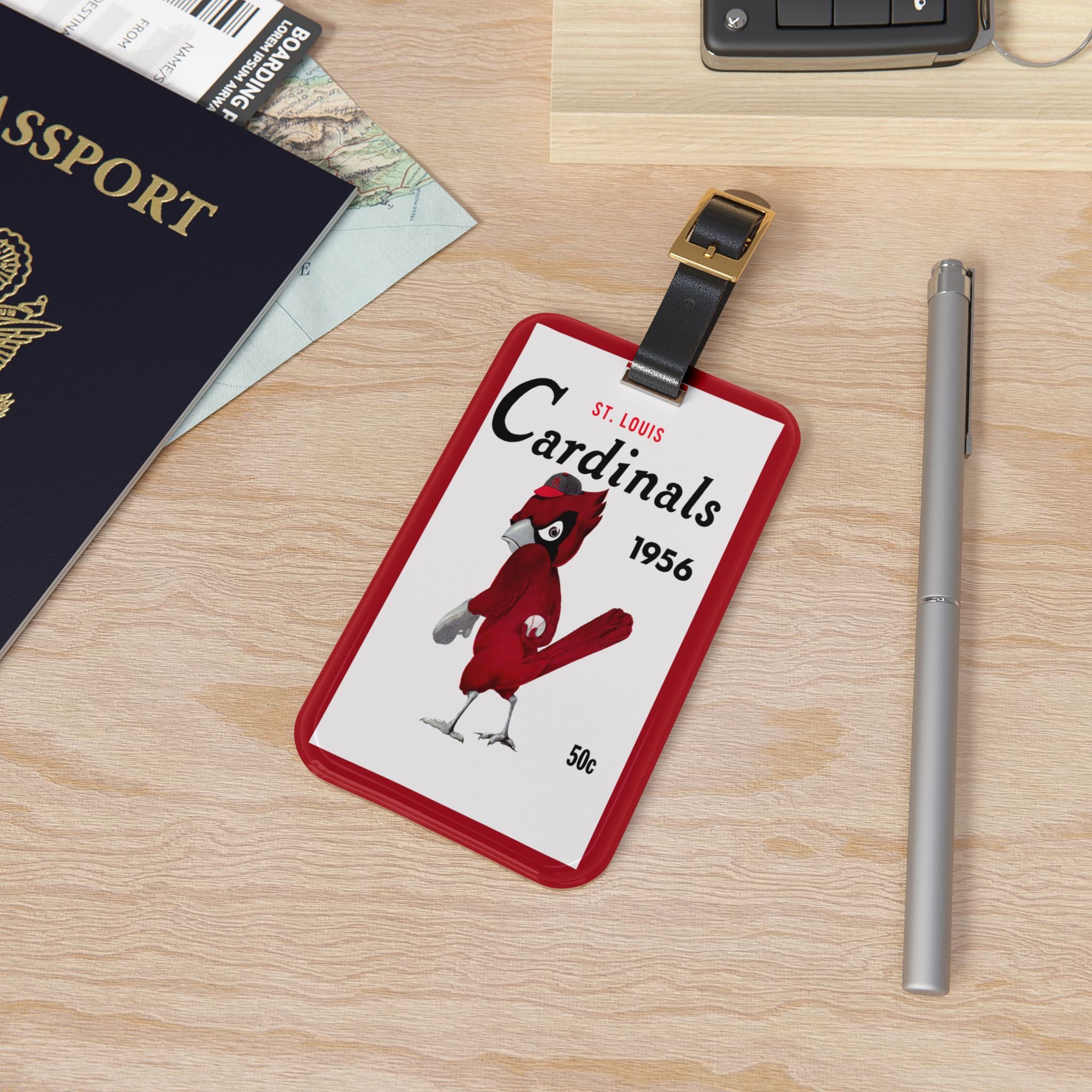 1956 Baseball Cardinals Luggage Tag | Vintage St. Louis Baseball