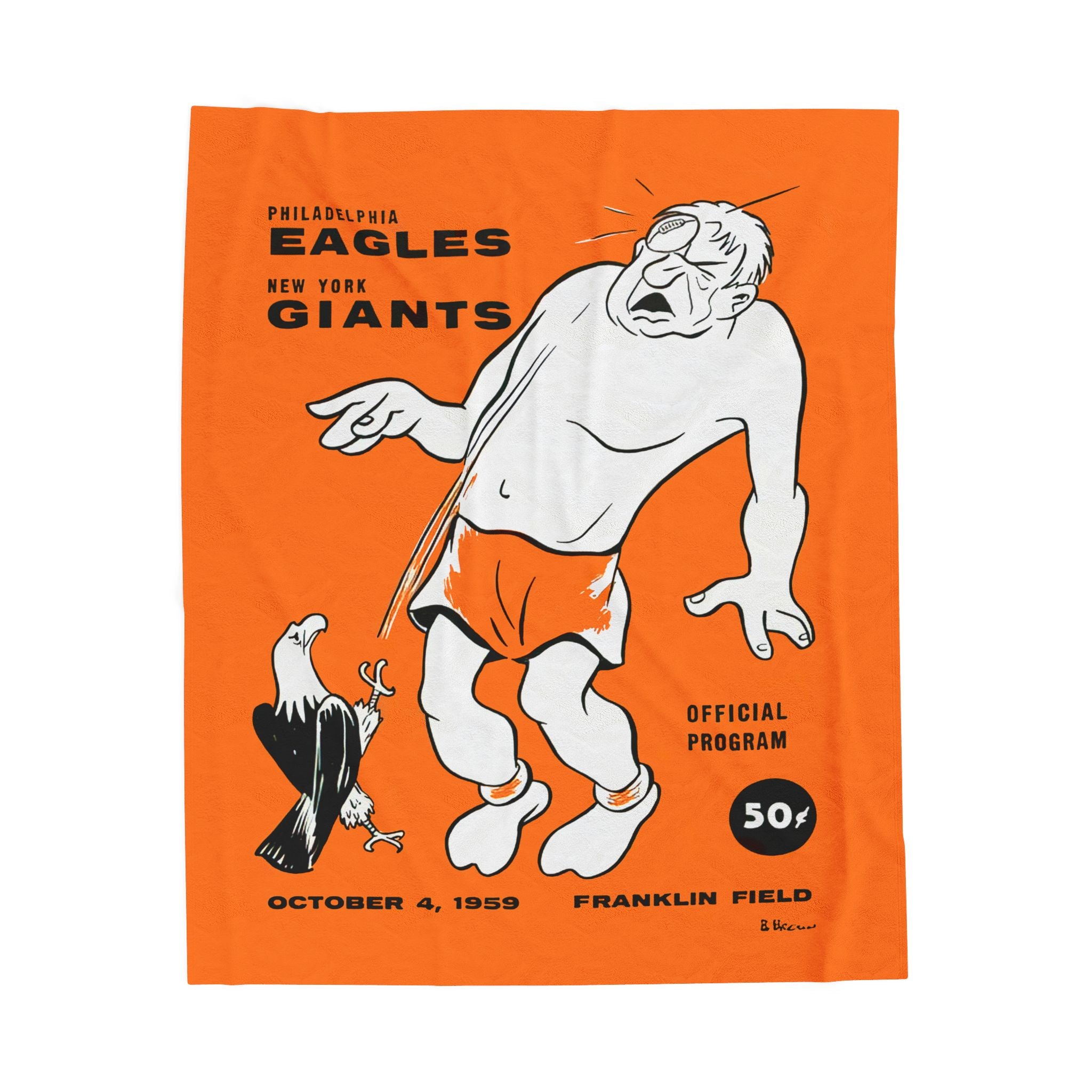Plush Blanket, Vintage 1959 Philadelphia Eagles New York Giants Football Design - Gift for Football Fans,  Football Blanket, Sports Bedding