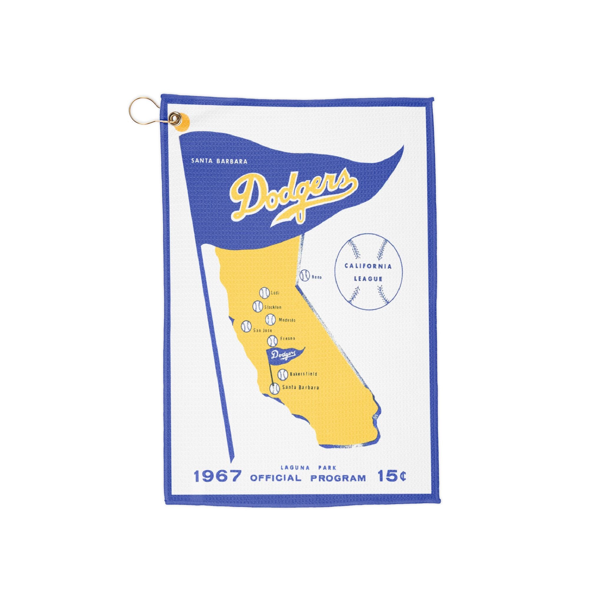 Vintage Baseball Santa Barbara Dodgers Golf Towels, Sports Towel, Golf Accessories, 1967 Sports Memorabilia, Golf Gifts