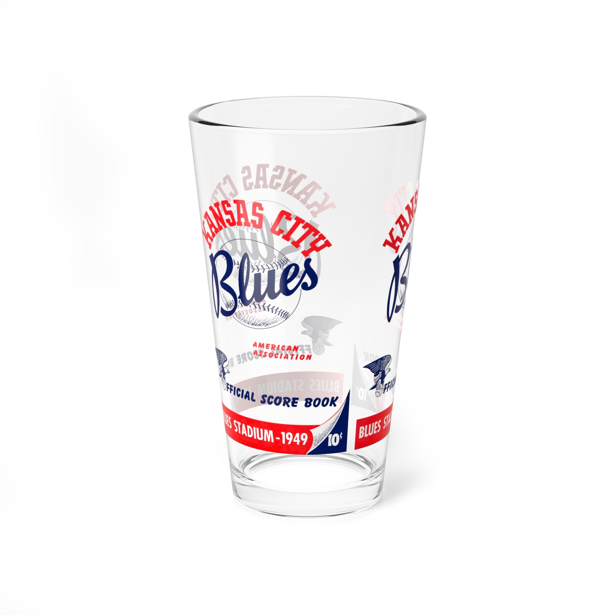1949 Vintage Kansas City Blues Scorebook Cover-  Pint Glass, 16oz